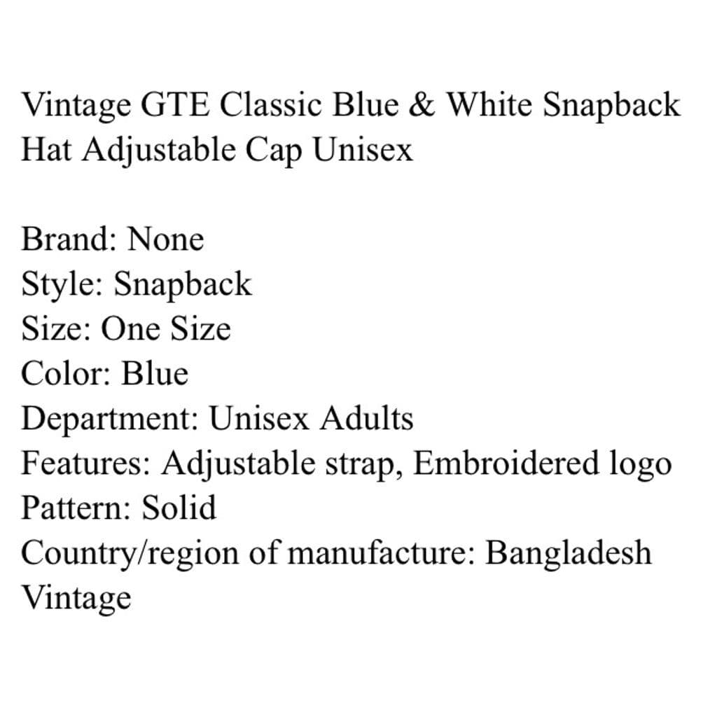 Vintage GTE Classic Blue Snapback Hat Adjustable Cap Embroidered Logo Casual - Thumbnail 7