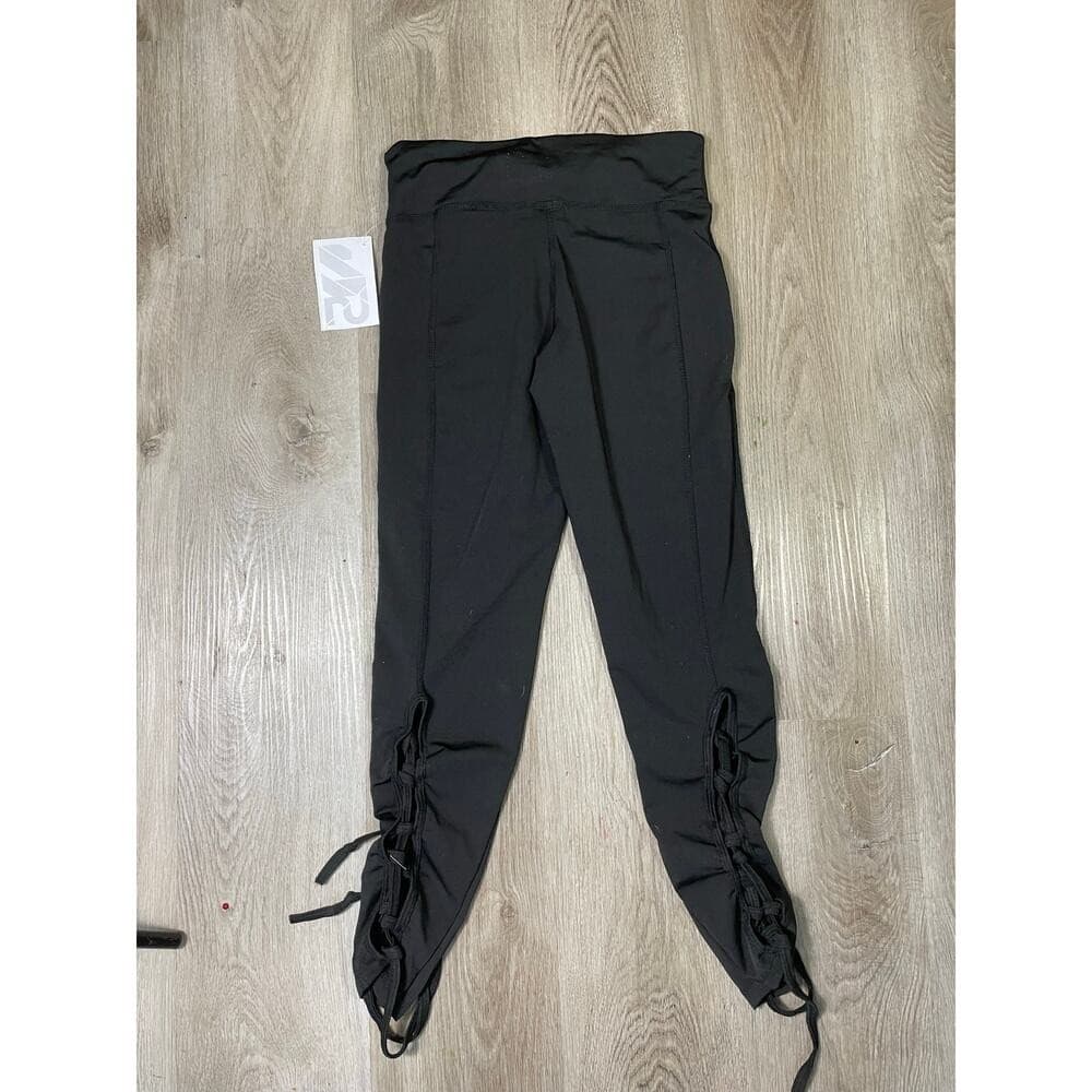 Women's Black Jogger Pants Stretch Drawstring Waistband Ankle Cuff Athletic S - Thumbnail 7