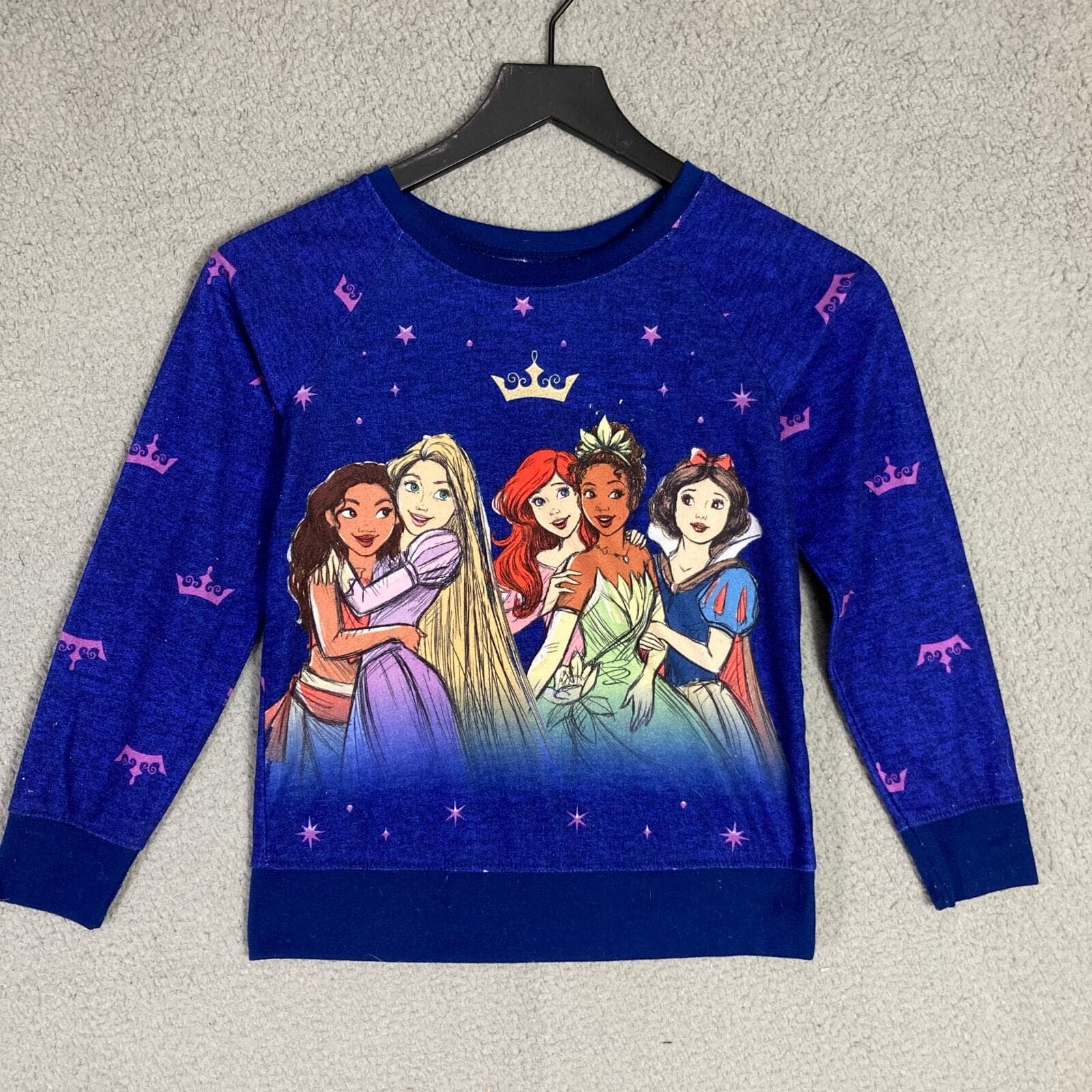 Disney Princess Girls Pajama Set Size M Blue Multicolored Print - Thumbnail 6