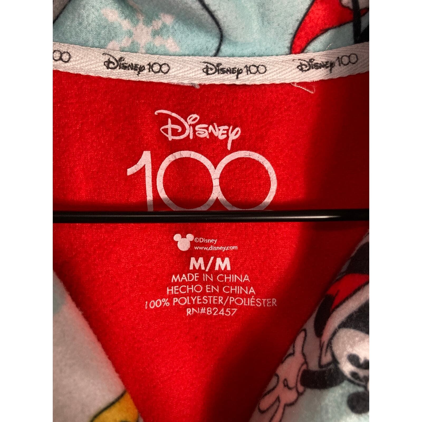 Disney 100th Anniversary Mickey Mouse Pajama Top Blue Size Medium M Winter - Thumbnail 6