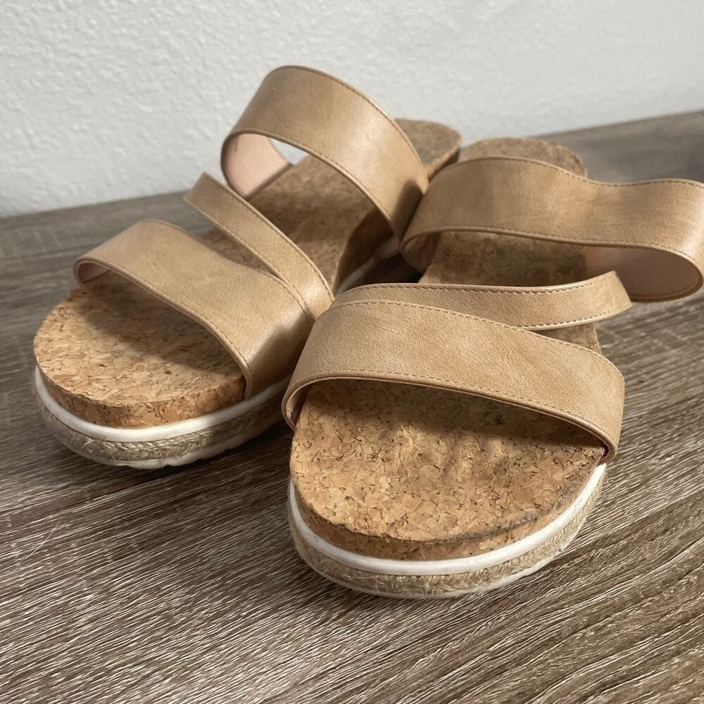 Lauren Blakwell Cindy Cork Platform Wedge Espadrille Sandals - Size 9.5M - Thumbnail 10