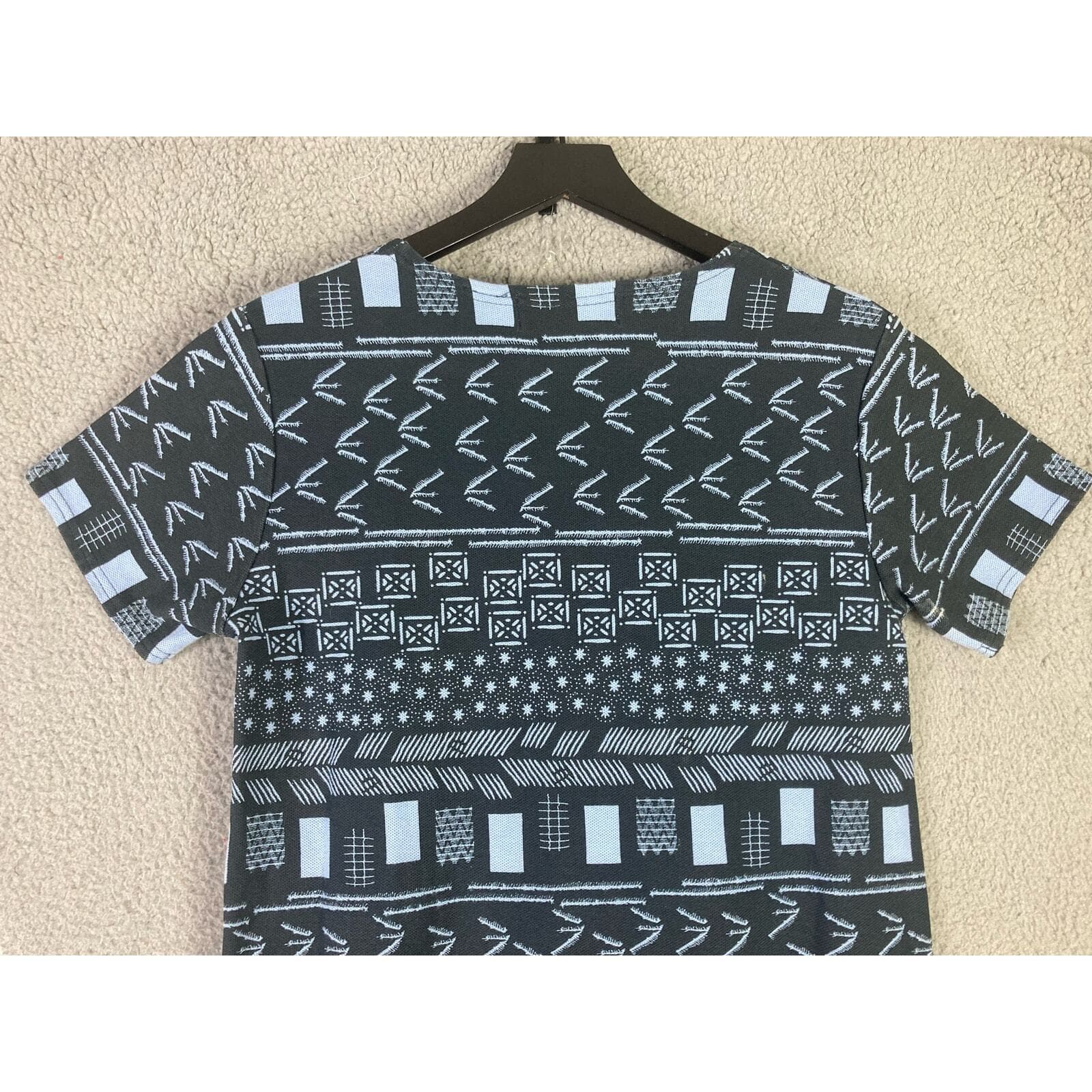 Orvis Women's XS Black Geometric T-Shirt Dress Vintage CasualShort Sleeve - Thumbnail 8