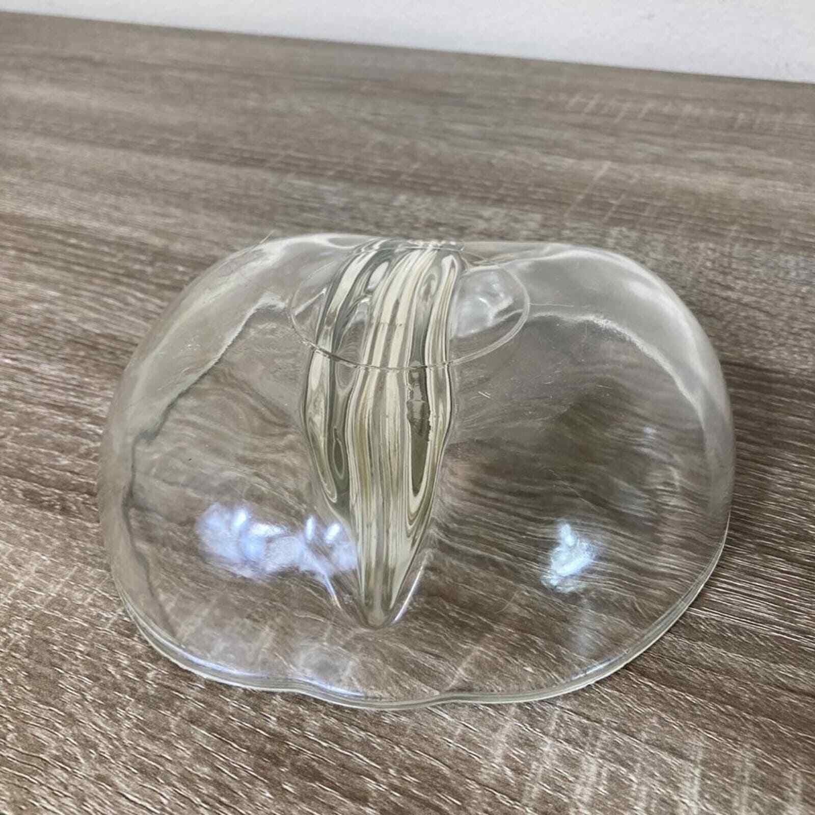 Vintage Apple Glass Dish Candy Trinket Divided Center Clear Heavy Shape Unique - Thumbnail 10