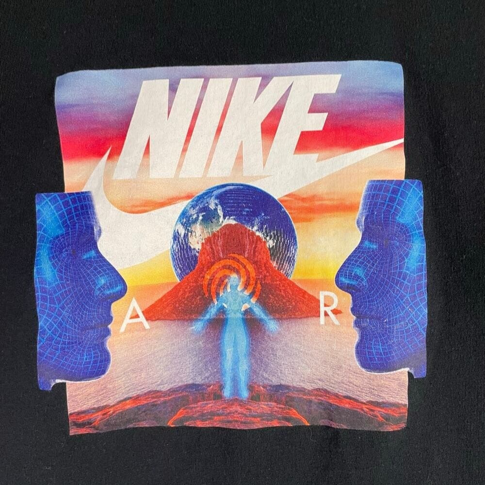 Nike Air Graphic Tee Multicolor Head Print Black Cotton Short Sleeve T-Shirt XL - Thumbnail 7