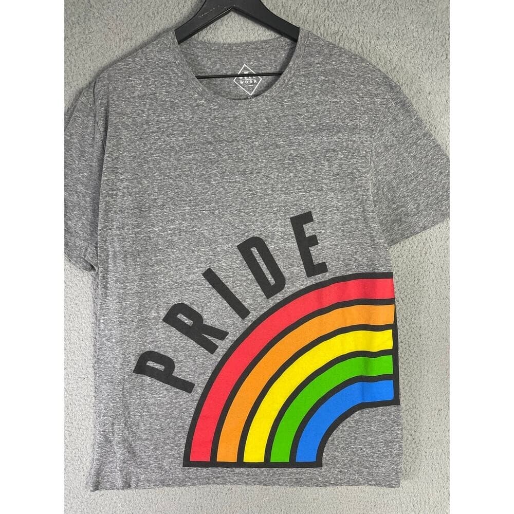 Well Worn Heather Gray PRIDE Rainbow Arc Graphic Short‑Sleeve T‑Shirt Size 2XL - Thumbnail 2
