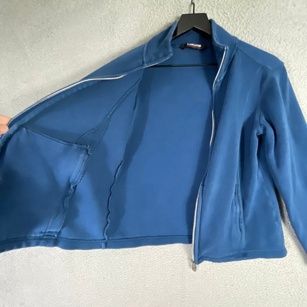 Kirkland Signature Mens Small Blue Full Zip Mock Neck Fleece Jacket Casual - Thumbnail 7
