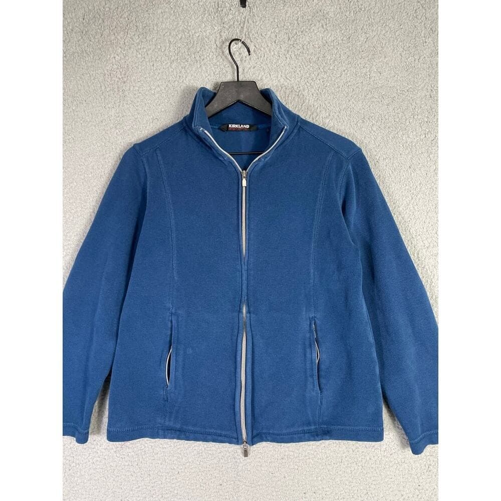 Kirkland Signature Mens Small Blue Full Zip Mock Neck Fleece Jacket Casual - Thumbnail 2