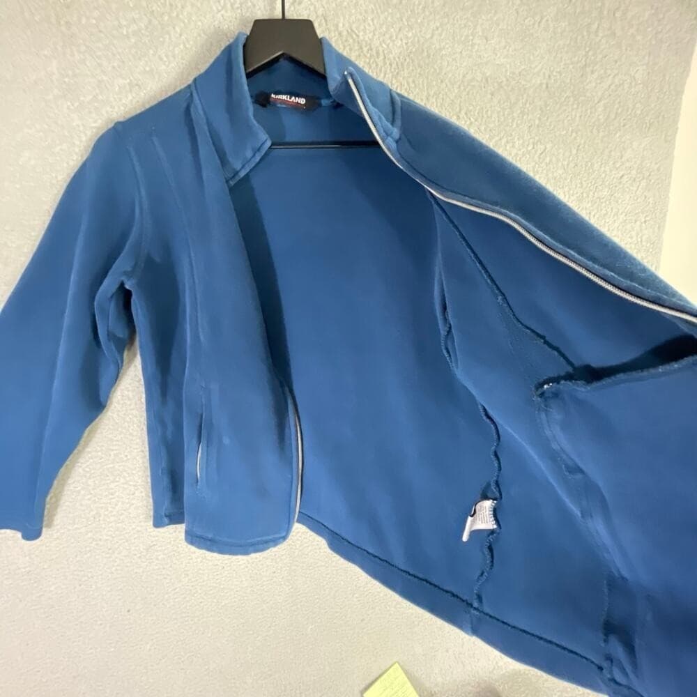 Kirkland Signature Mens Small Blue Full Zip Mock Neck Fleece Jacket Casual - Thumbnail 9