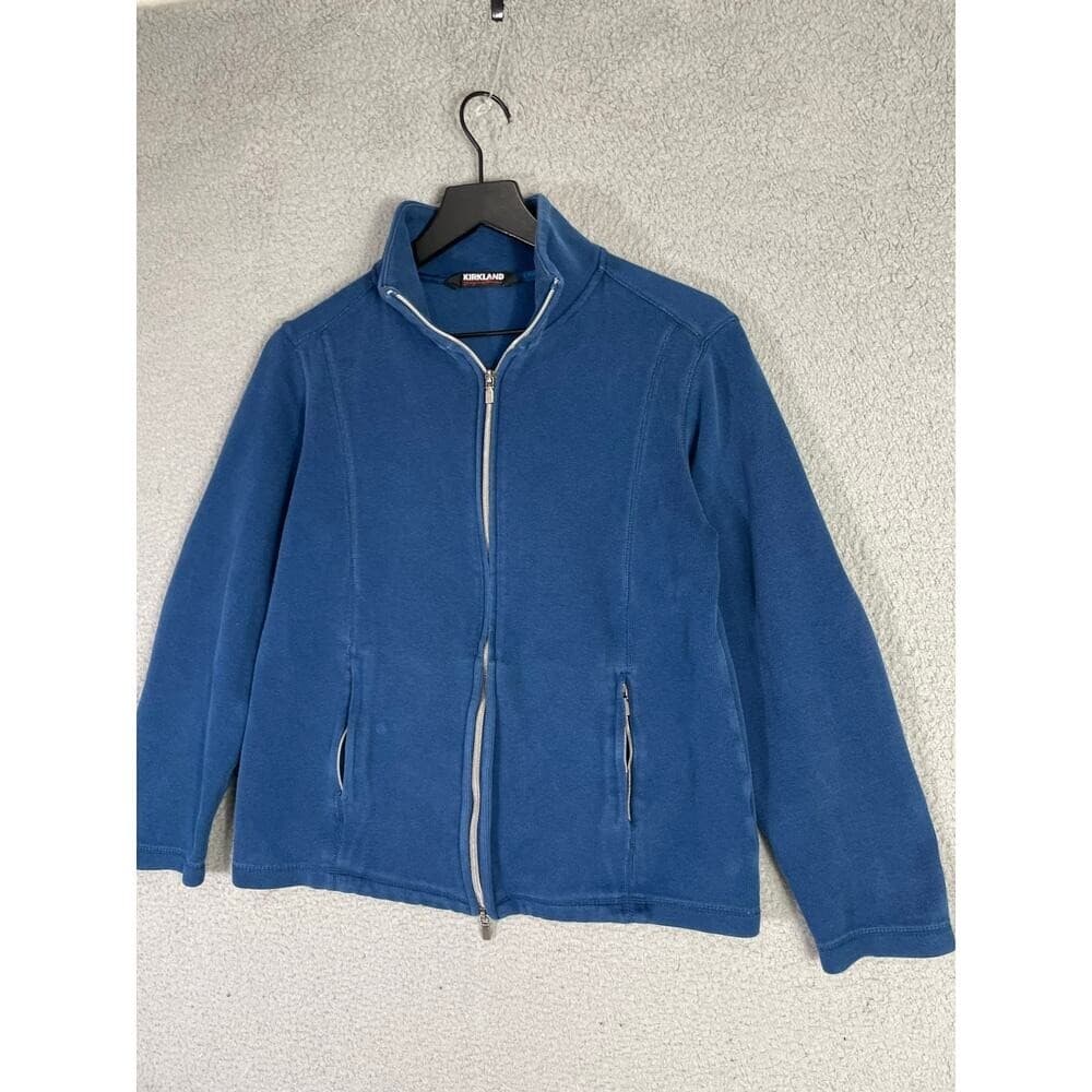 Kirkland Signature Mens Small Blue Full Zip Mock Neck Fleece Jacket Casual - Thumbnail 3