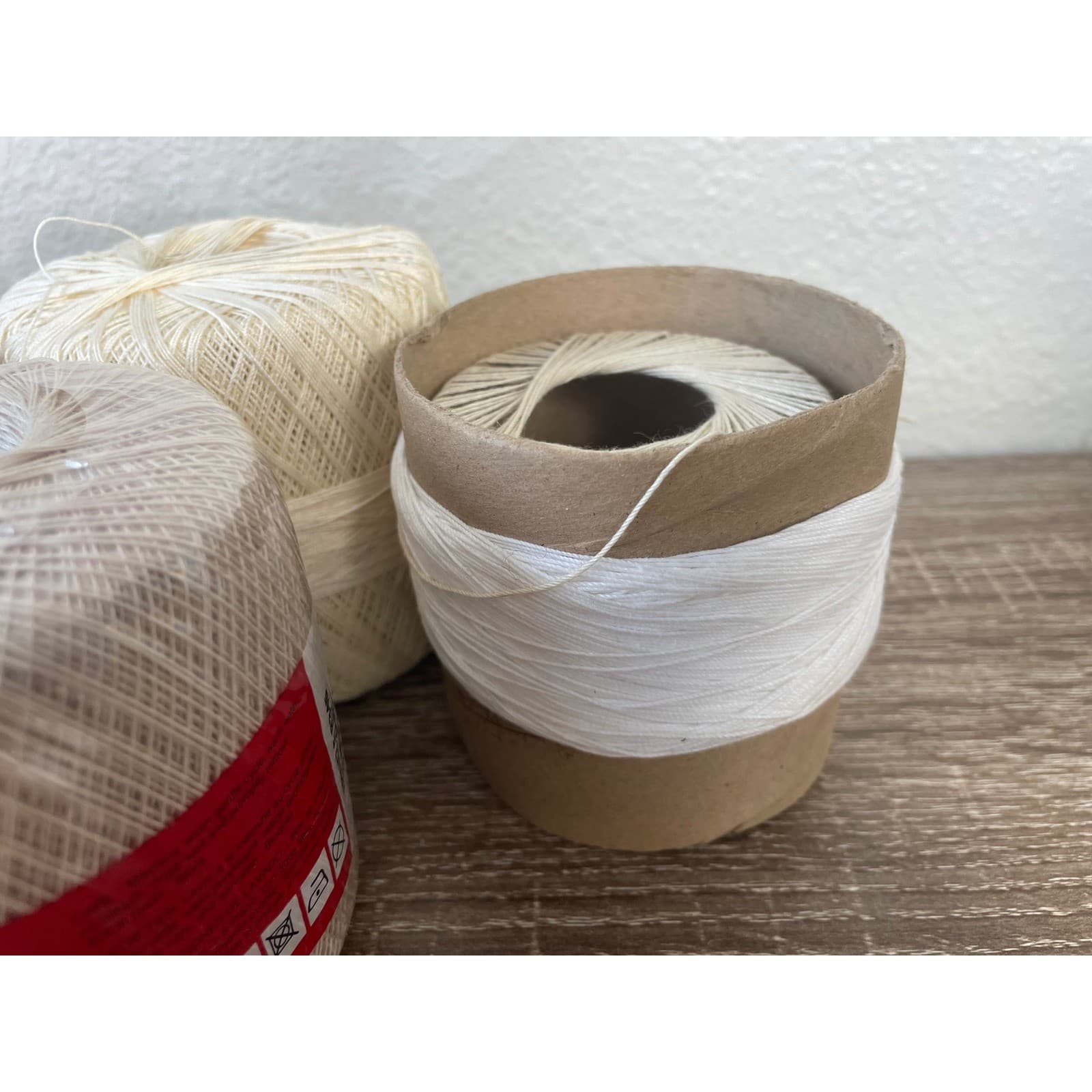 Vintage Coats & Clark Big Ball 3 Cord Crochet Thread Ecru Lot 3 Cotton Spools - Thumbnail 10