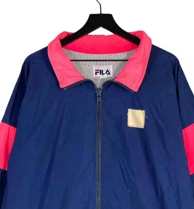 Vintage FILA Colorblock Neon Windbreaker Jacket Mens Large 90s Track Full Zip