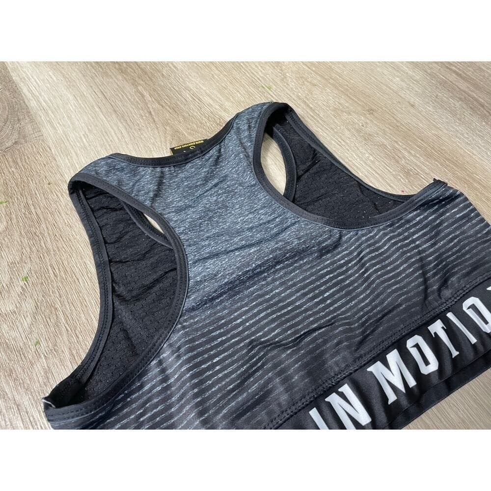 Stay In Motion Gray Heather Racerback Sports Bra Small Elastic Band Activewear - Thumbnail 8