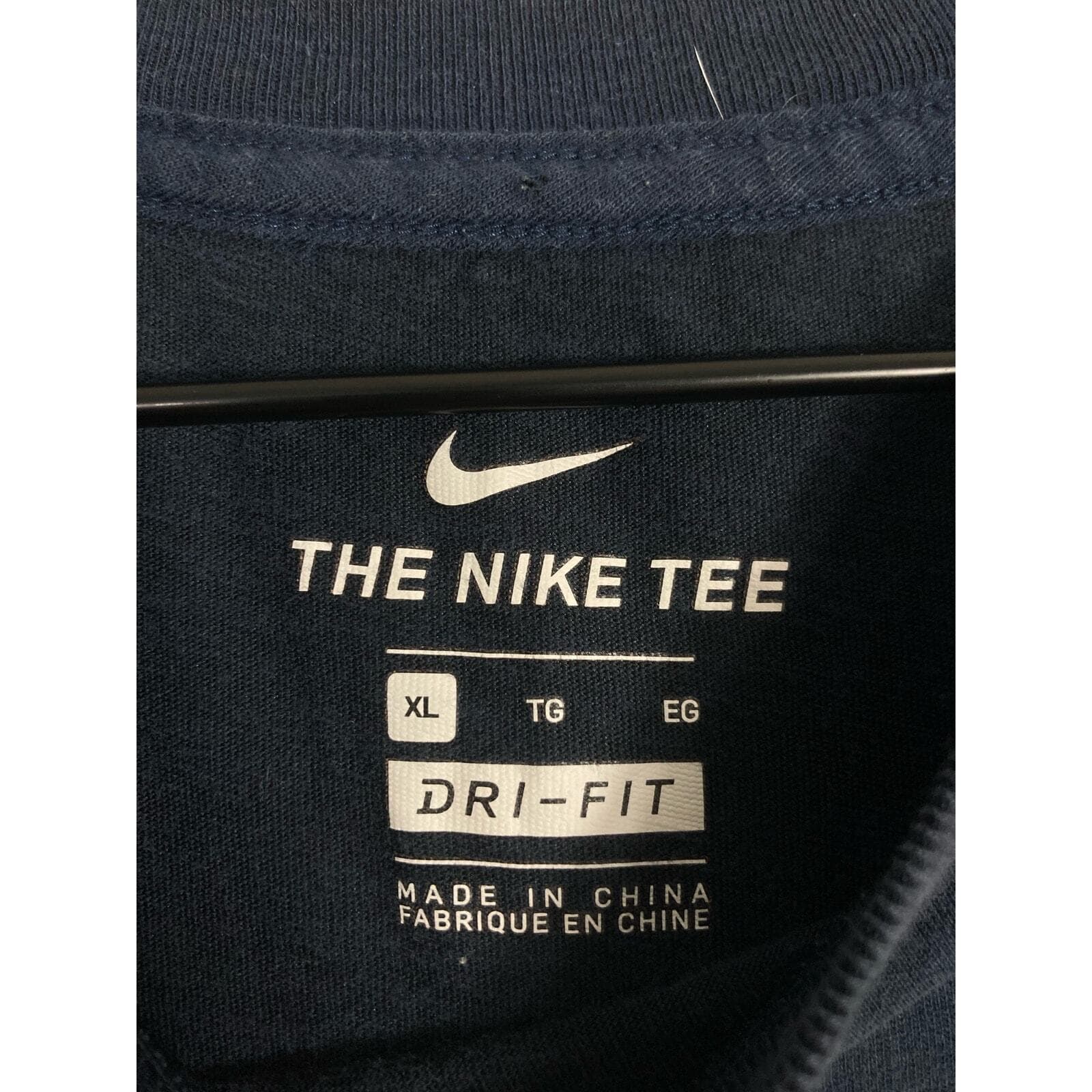 Nike Dri-Fit Mens XL Blue T Shirt Neon Green Gradient Swoosh Athletic Gym Tee - Thumbnail 2