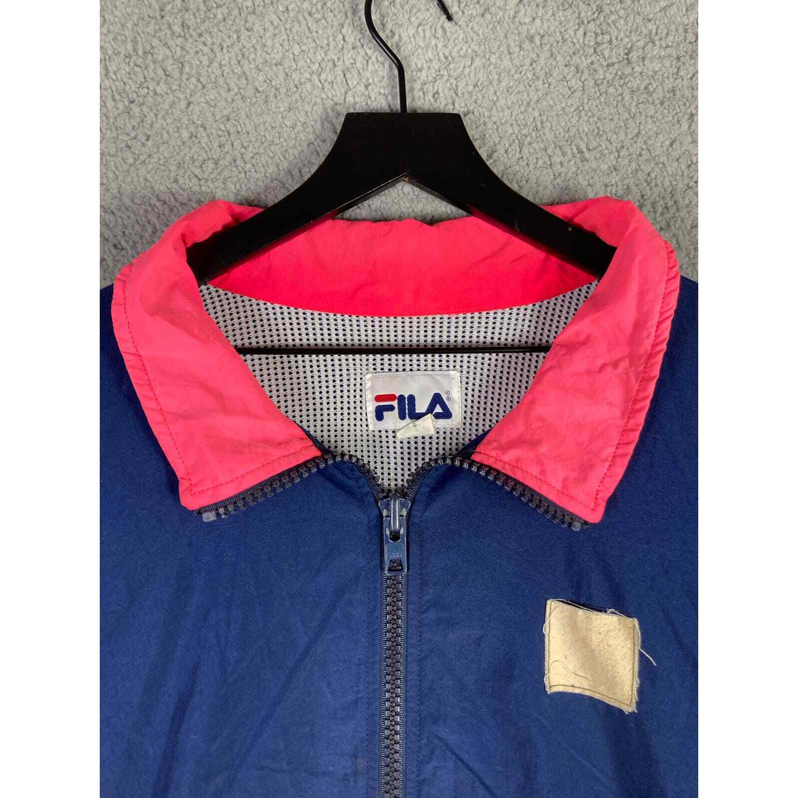 Vintage FILA Colorblock Neon Windbreaker Jacket Mens Large 90s Track Full Zip - Thumbnail 8