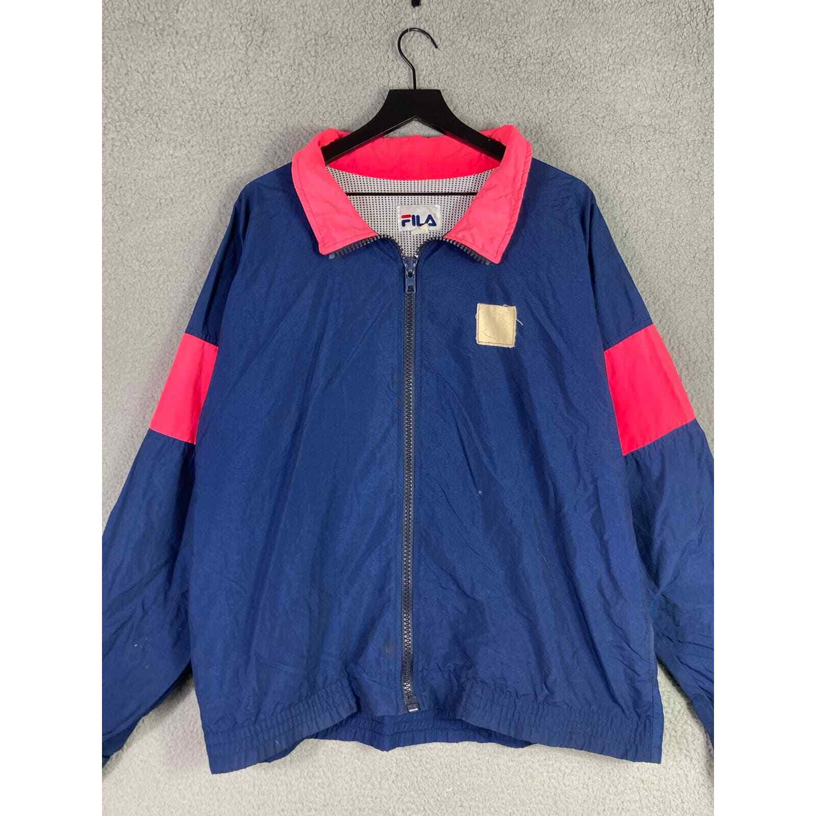 Vintage FILA Colorblock Neon Windbreaker Jacket Mens Large 90s Track Full Zip - Thumbnail 10