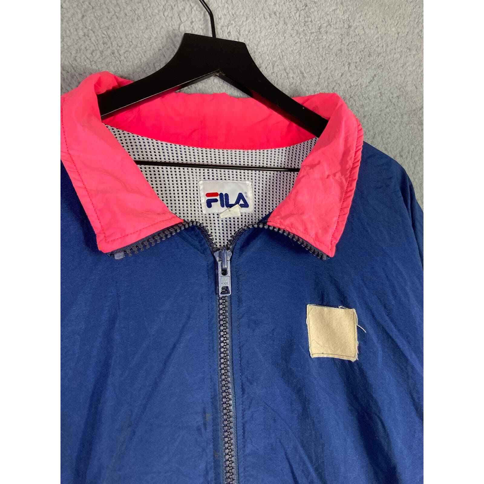 Vintage FILA Colorblock Neon Windbreaker Jacket Mens Large 90s Track Full Zip - Thumbnail 9
