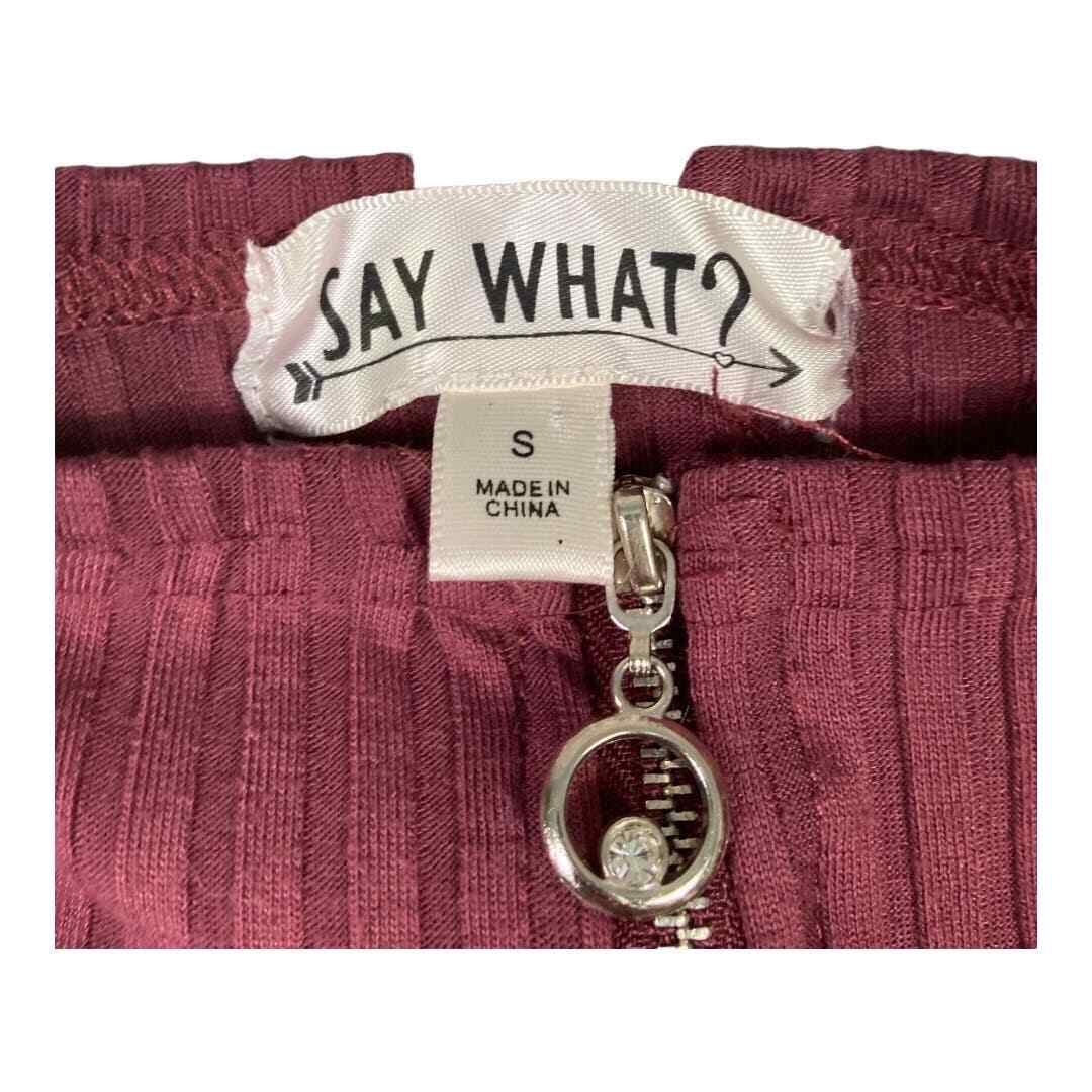 Red Zip-Up Sweater Dress Size S Short Sleeve Bodycon Knit Stretch Fall - Thumbnail 3