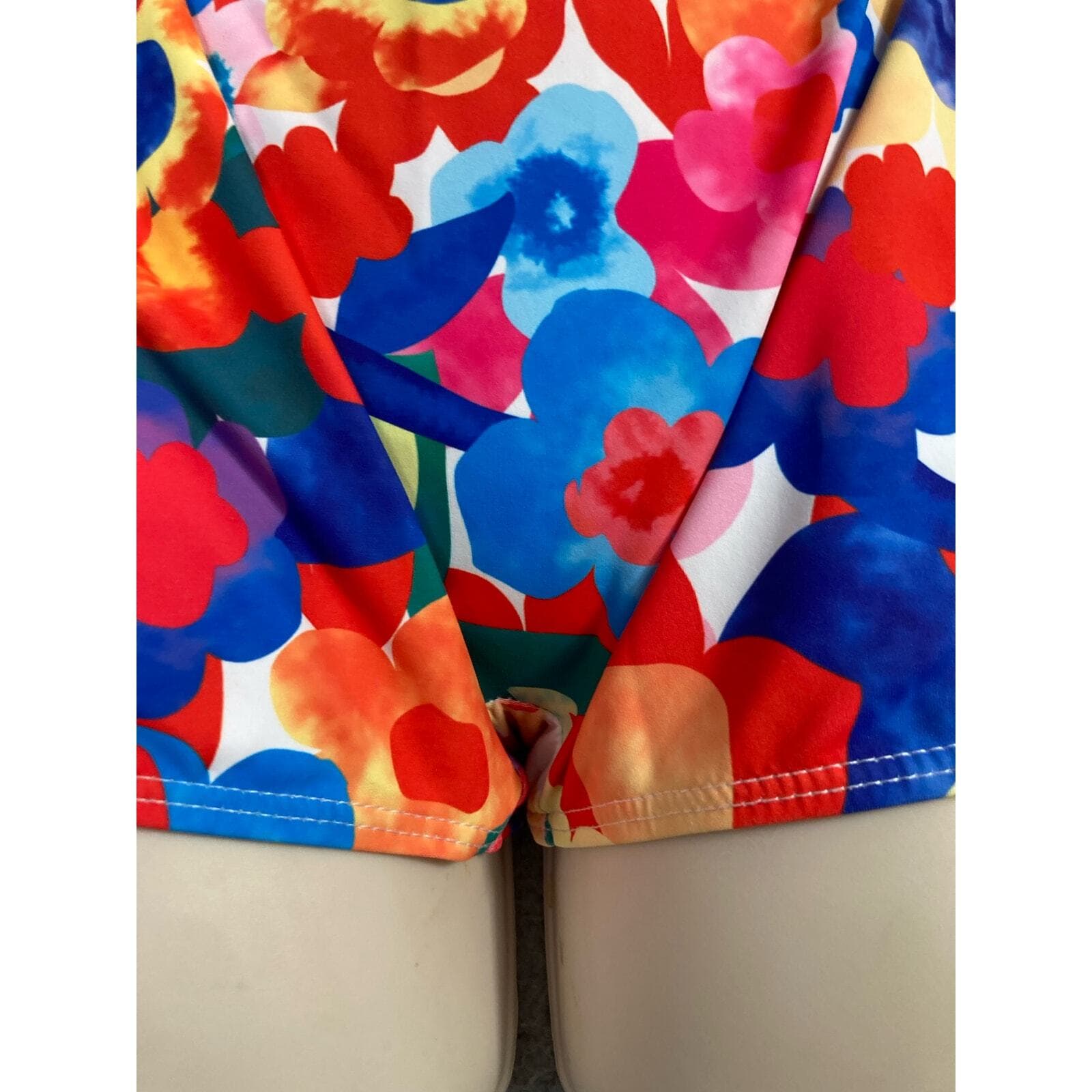 Womens Large Floral One Piece Swimsuit Cutout Halter Monokini Bathing Suit - Thumbnail 10