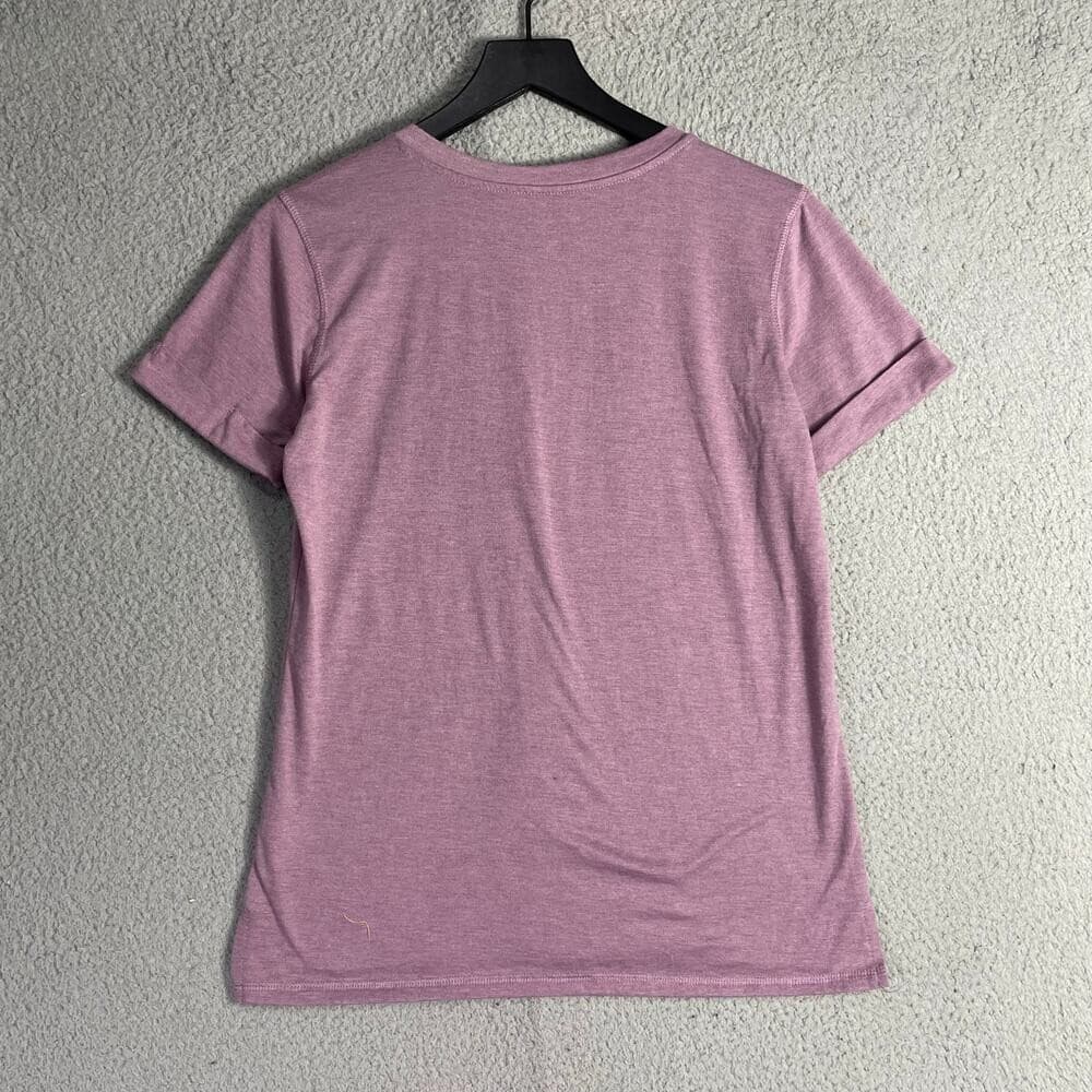 Pink V-Neck Lightweight Performance Tee Short Sleeve Polyester Shirt Women S - Thumbnail 7