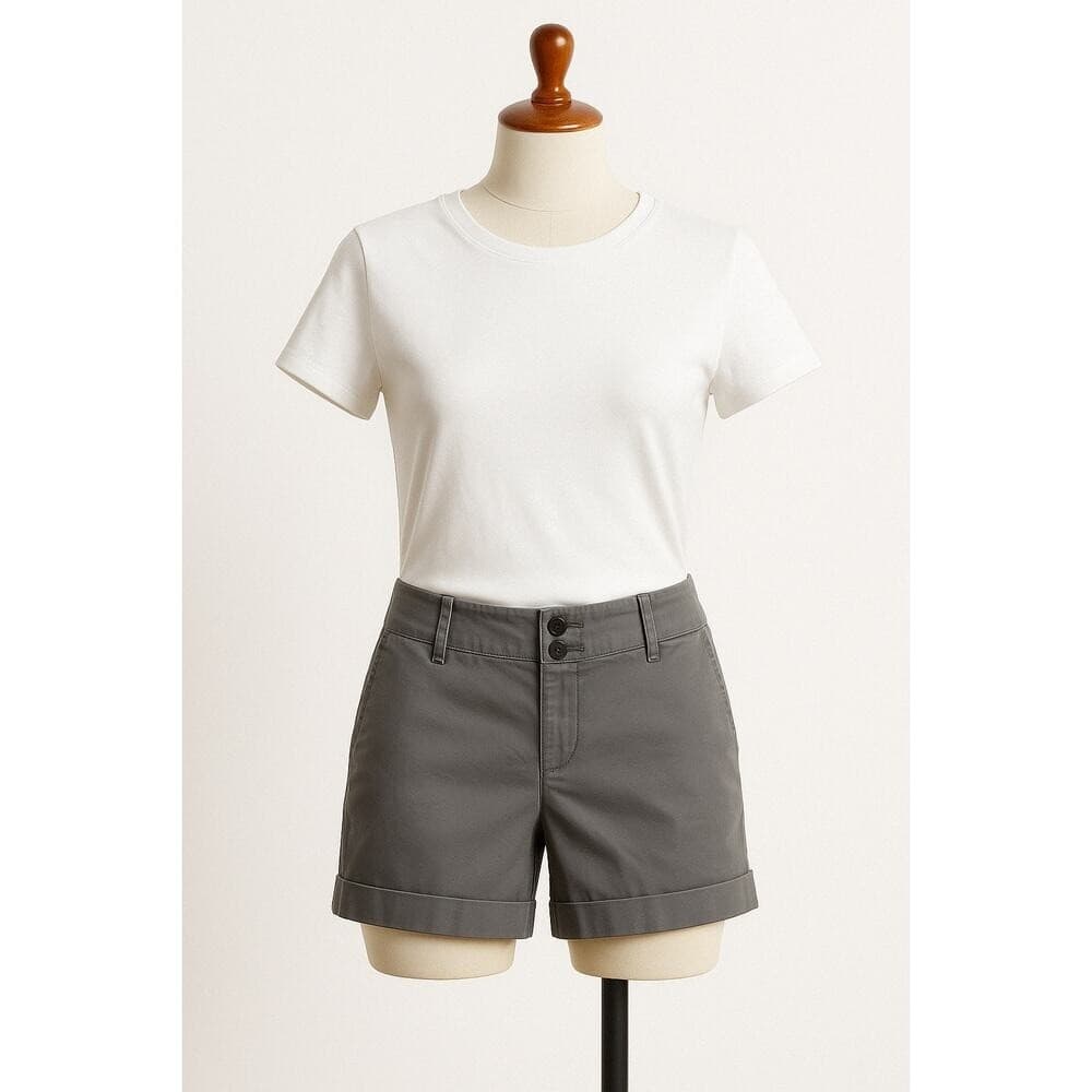 Tommy Hilfiger Womens Gray Chino Shorts Size 8 Stretch Cotton Preppy Casual - Thumbnail 10