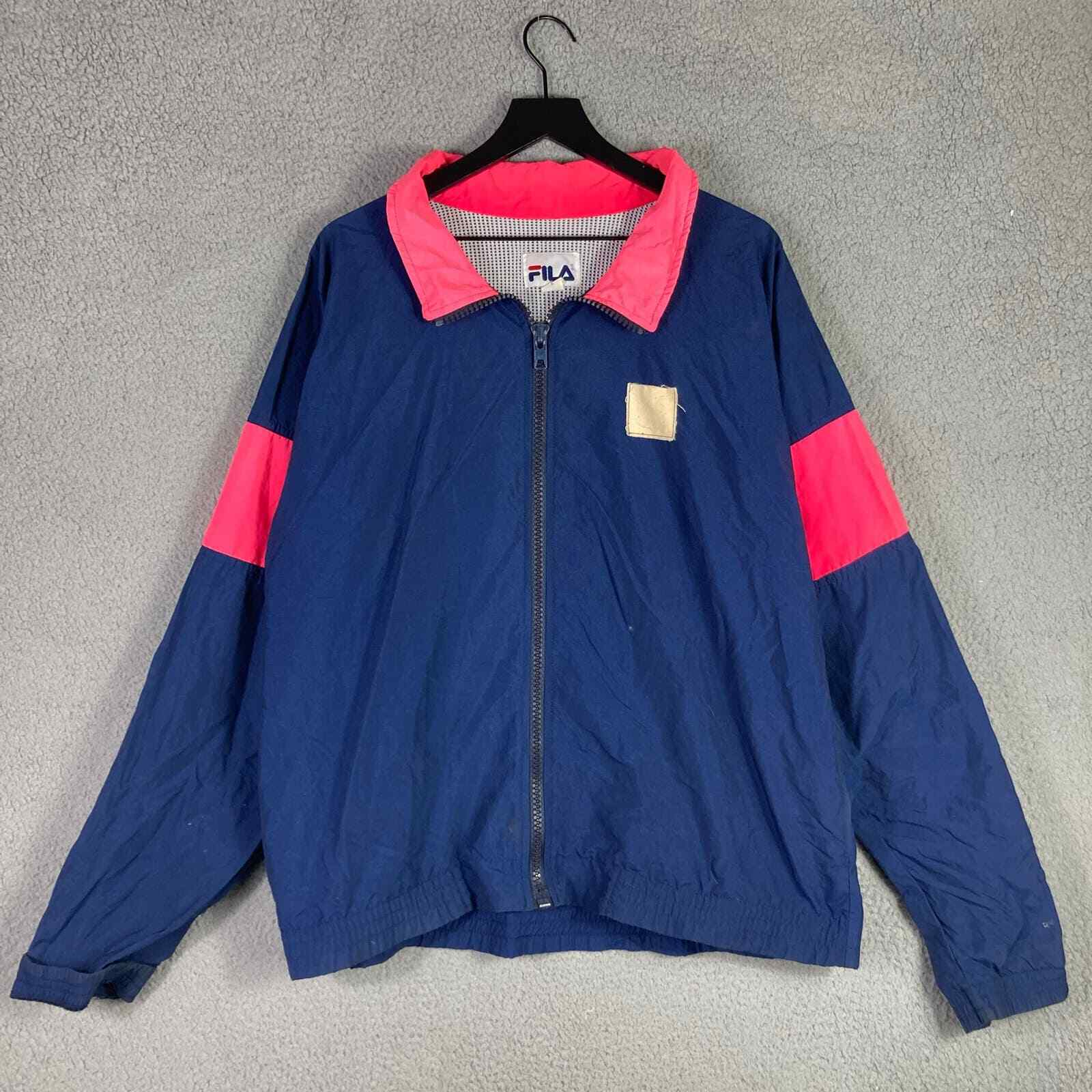 Vintage FILA Colorblock Neon Windbreaker Jacket Mens Large 90s Track Full Zip - Thumbnail 6