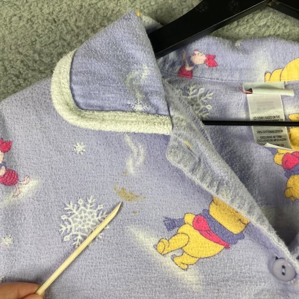 Disney Winnie Pooh Pajama Top Womens Medium Flannel Button Sleep Shirt Cute - Thumbnail 6
