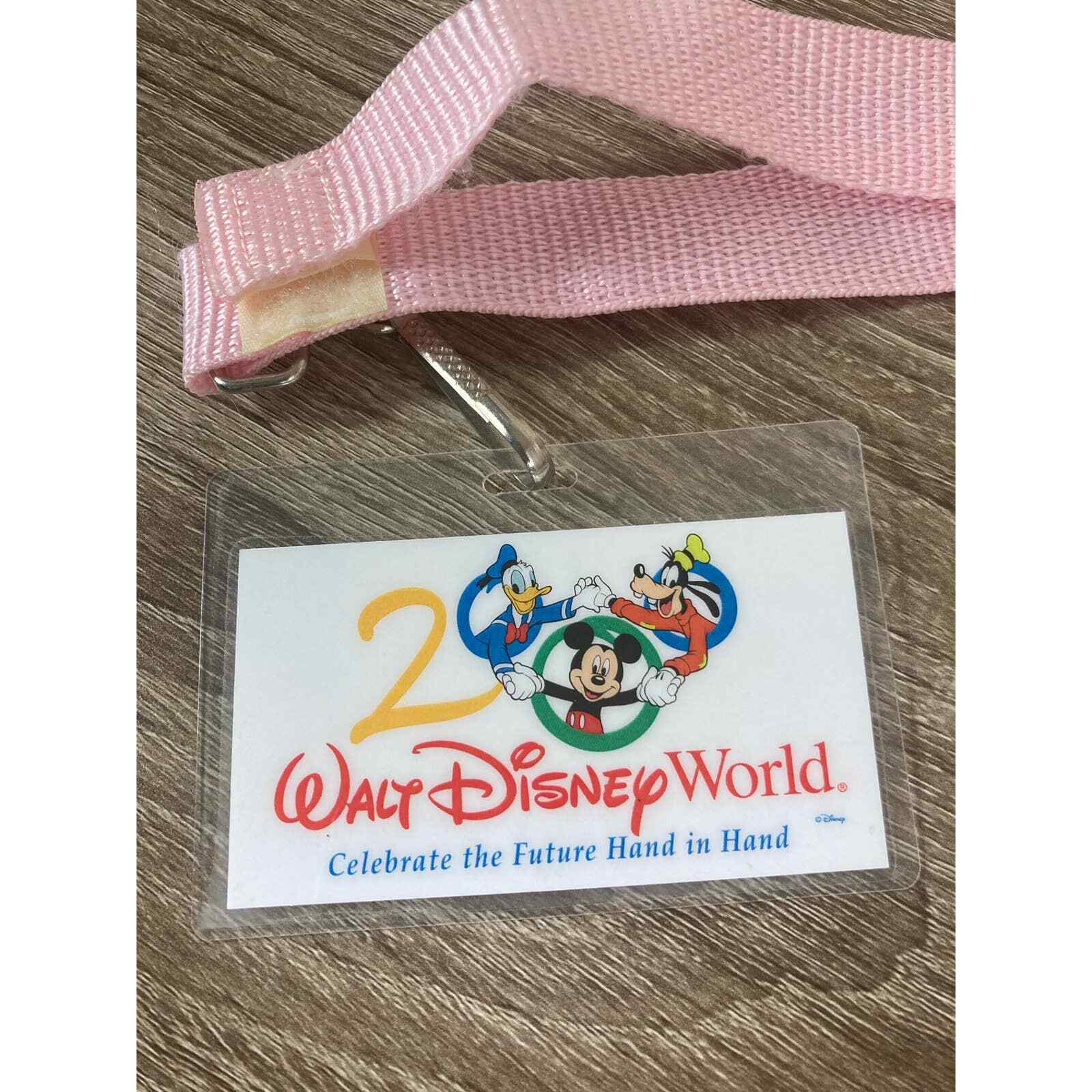 Disney World Vintage Lanyard Lot – 2000 Pink Strap, 2008 Beach Club Mickey Card - Thumbnail 3