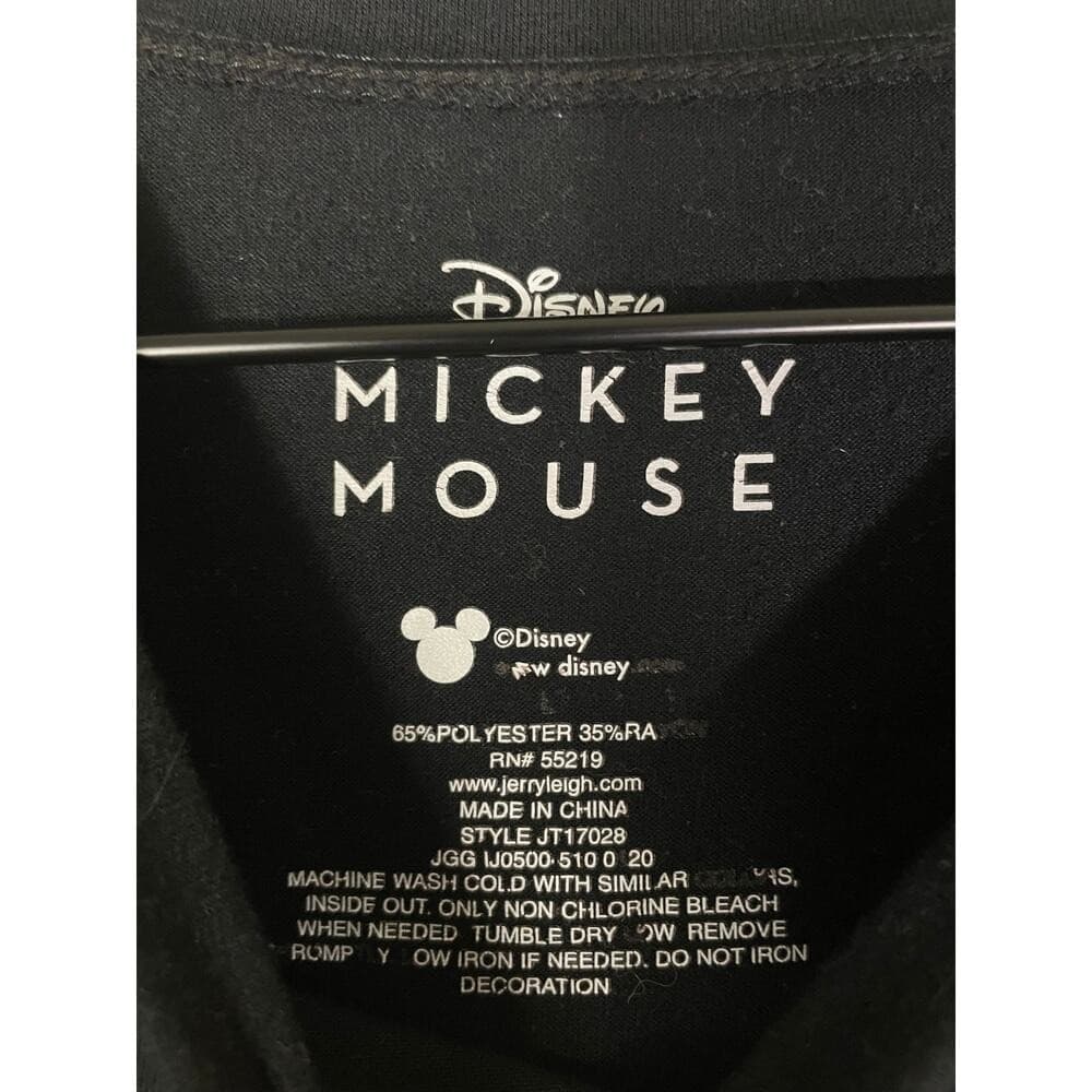 Disney Mickey Mouse Womens L Black T Shirt Silver Graphic Tee - Thumbnail 5