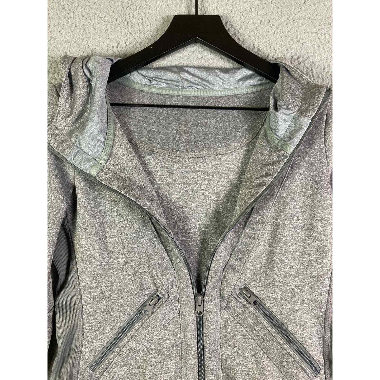 Gray Women's Workout Jacket Running Gym Fitness Outdoor Activewear Full Zip S - Thumbnail 4
