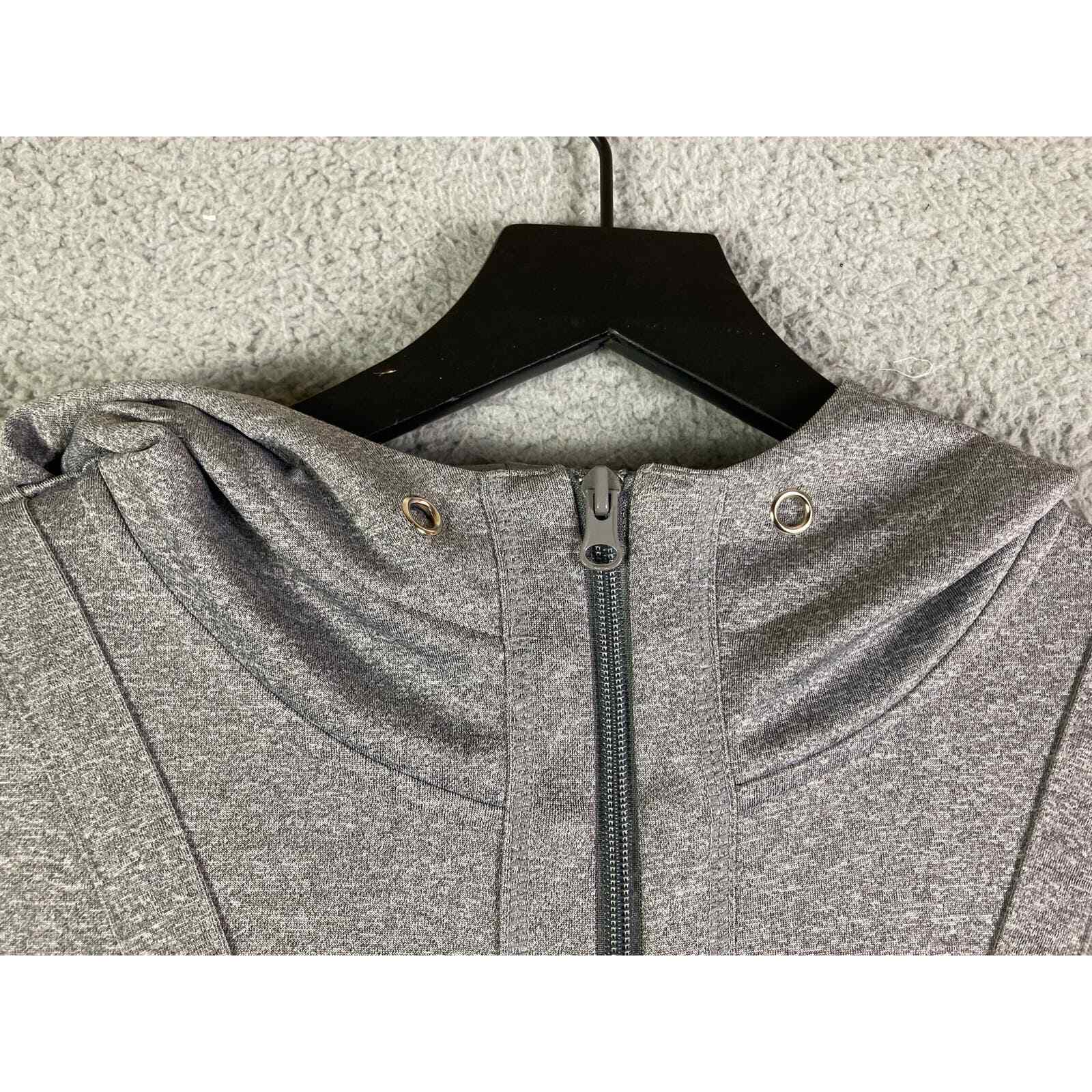Gray Women's Workout Jacket Running Gym Fitness Outdoor Activewear Full Zip S - Thumbnail 7