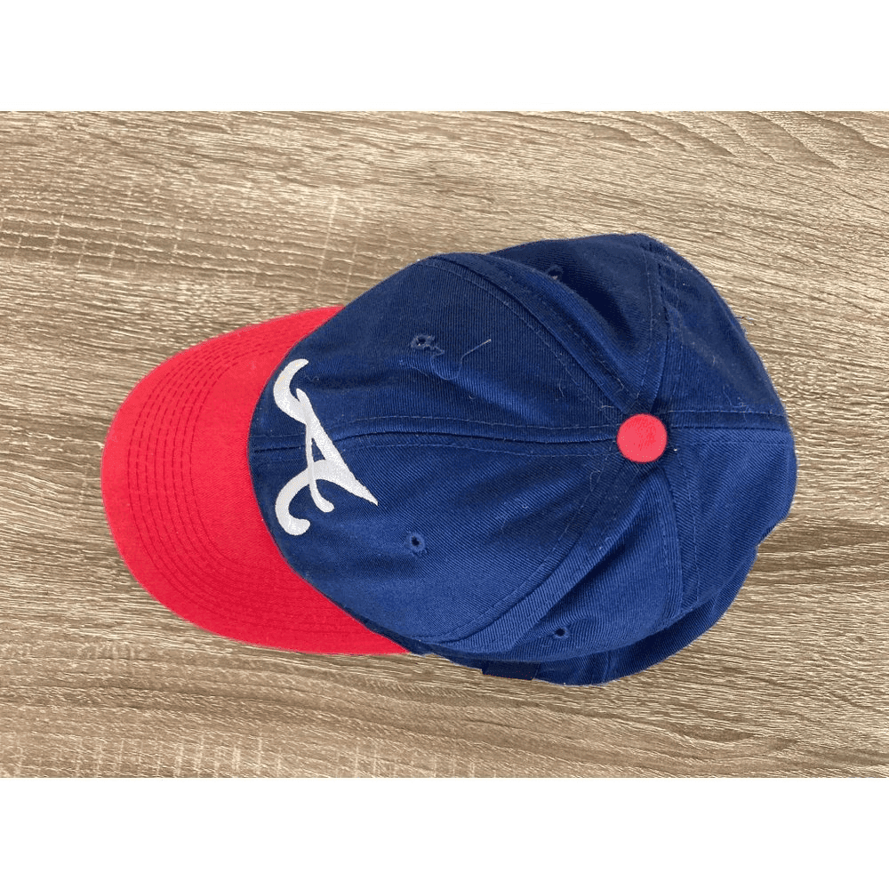 Vintage 90s Atlanta Braves Logo 7 Snapback Hat MLB Baseball Blue Red Collector - Thumbnail 3