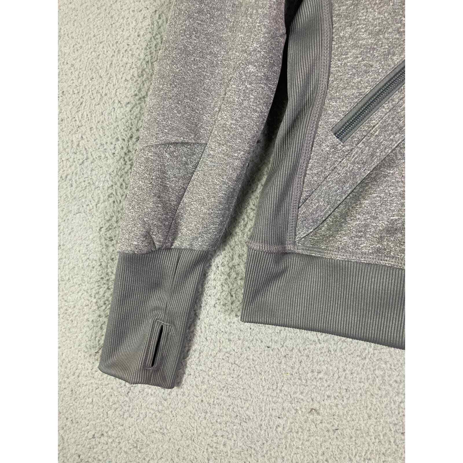 Gray Women's Workout Jacket Running Gym Fitness Outdoor Activewear Full Zip S - Thumbnail 6