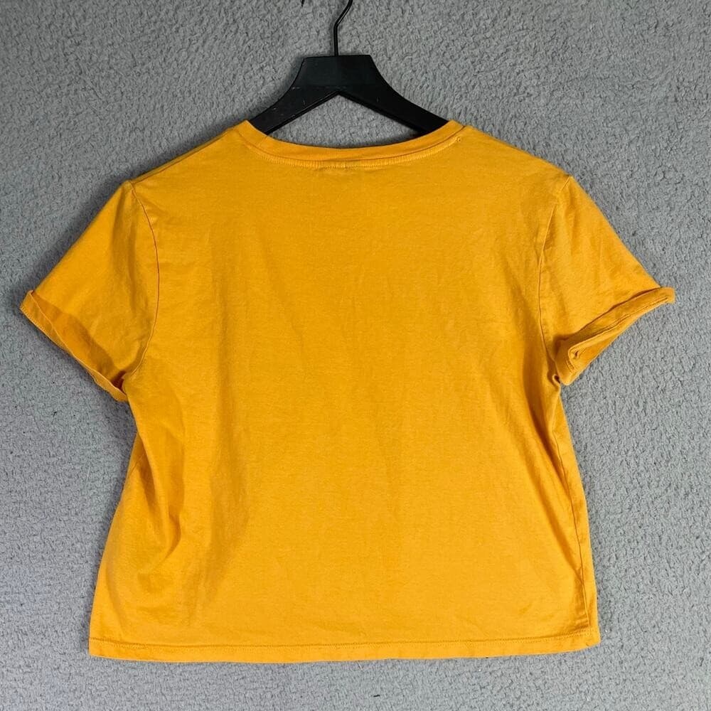 HM Divided California Yellow Crop Top Tee Womens Size M Medium Summer Casual - Thumbnail 6