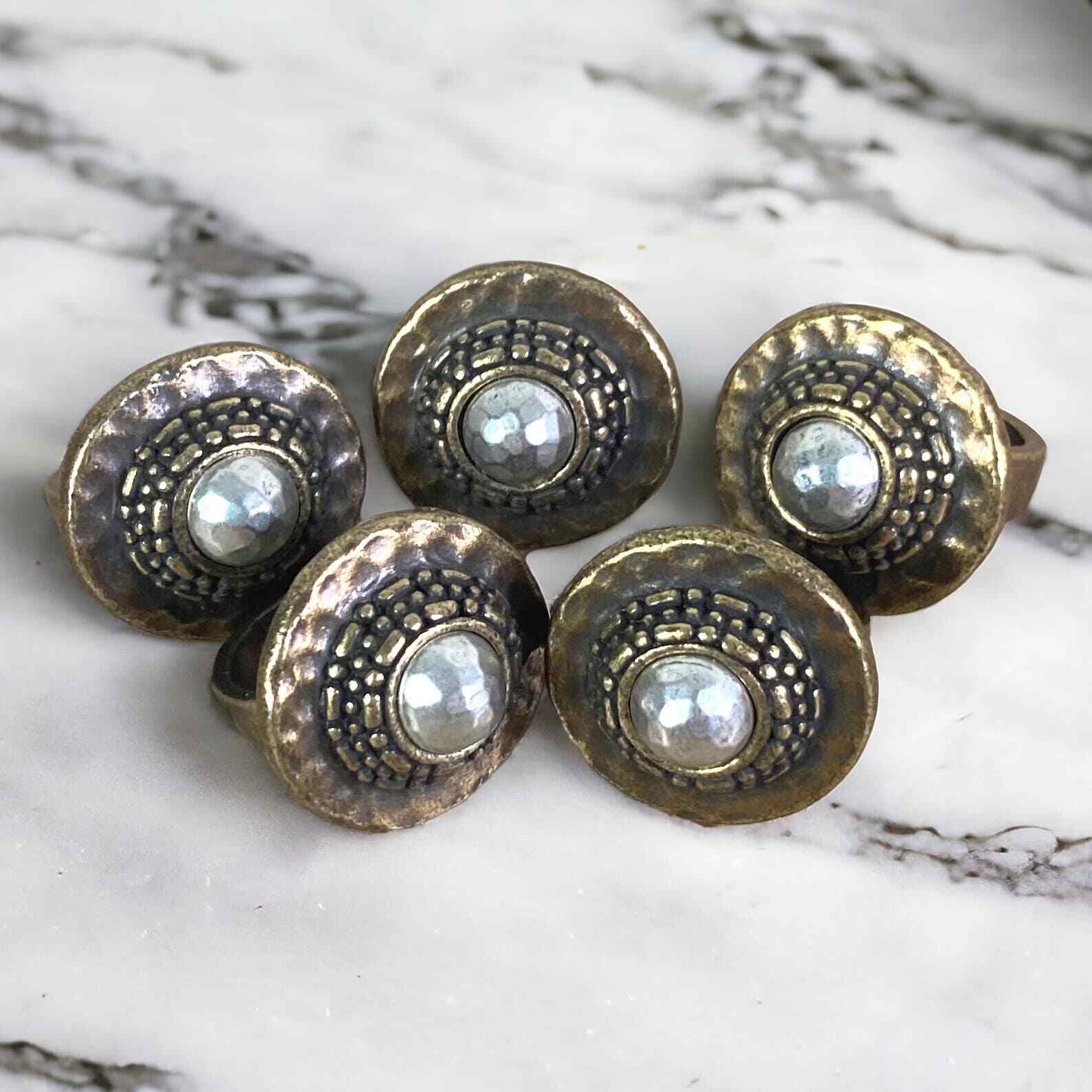 Stacking Ring Set 5 Boho Mixed Metal Statement Rings Womens Fashion Jewelry