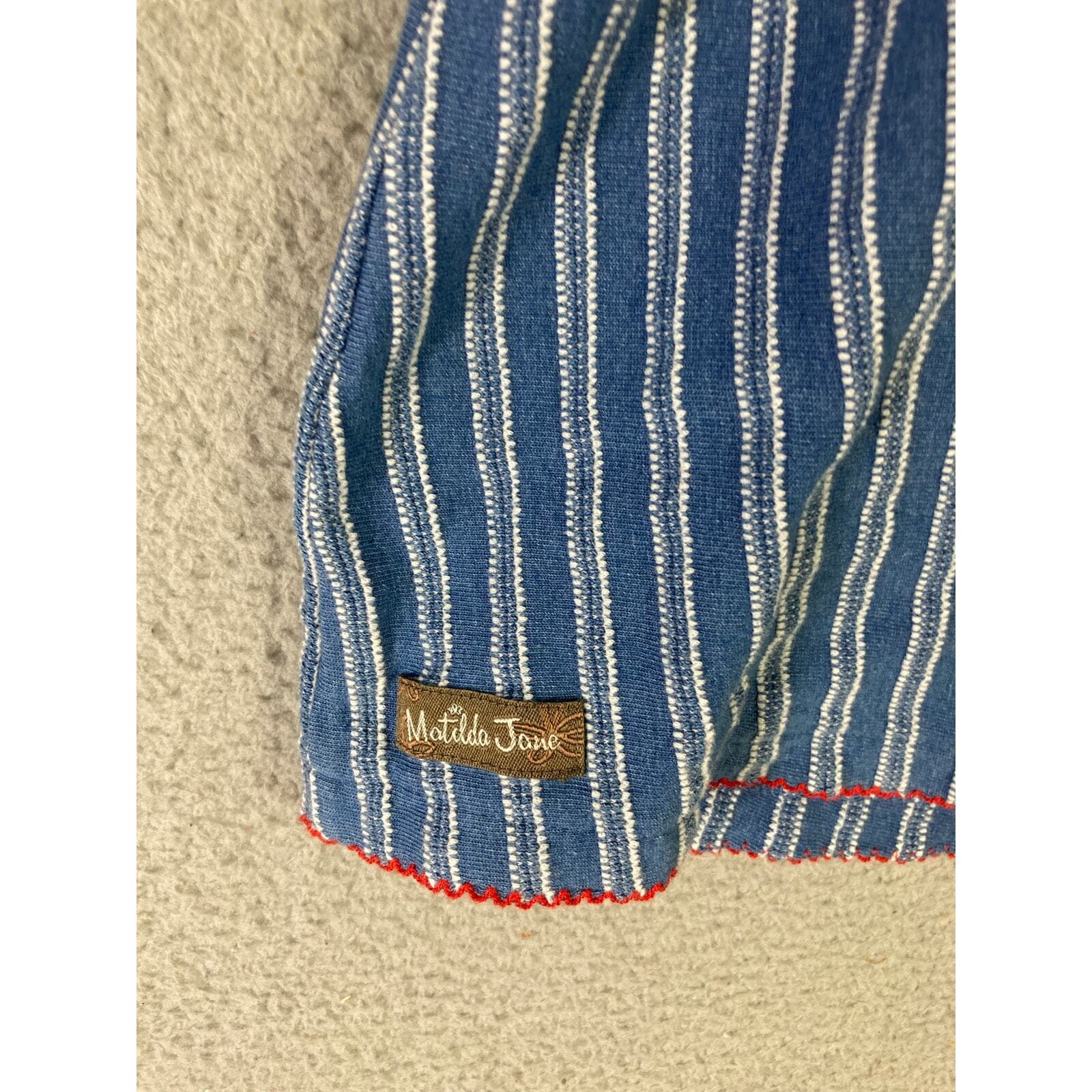 Matilda Jane Women's XS Blue Striped Smocked Tank Top Sleeveless Summer Blouse - Thumbnail 9