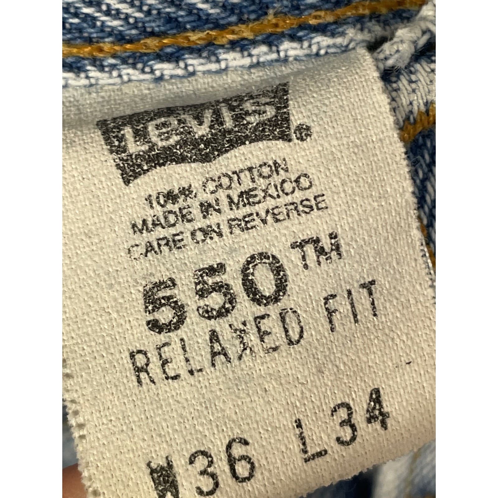 Levi's 550 Vintage Jeans Mens 36x34 Light Wash Relaxed Tapered Denim Pants Blue - Thumbnail 4