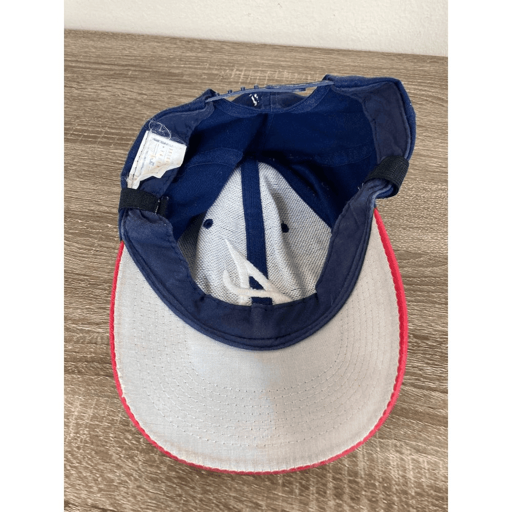 Vintage 90s Atlanta Braves Logo 7 Snapback Hat MLB Baseball Blue Red Collector - Thumbnail 4