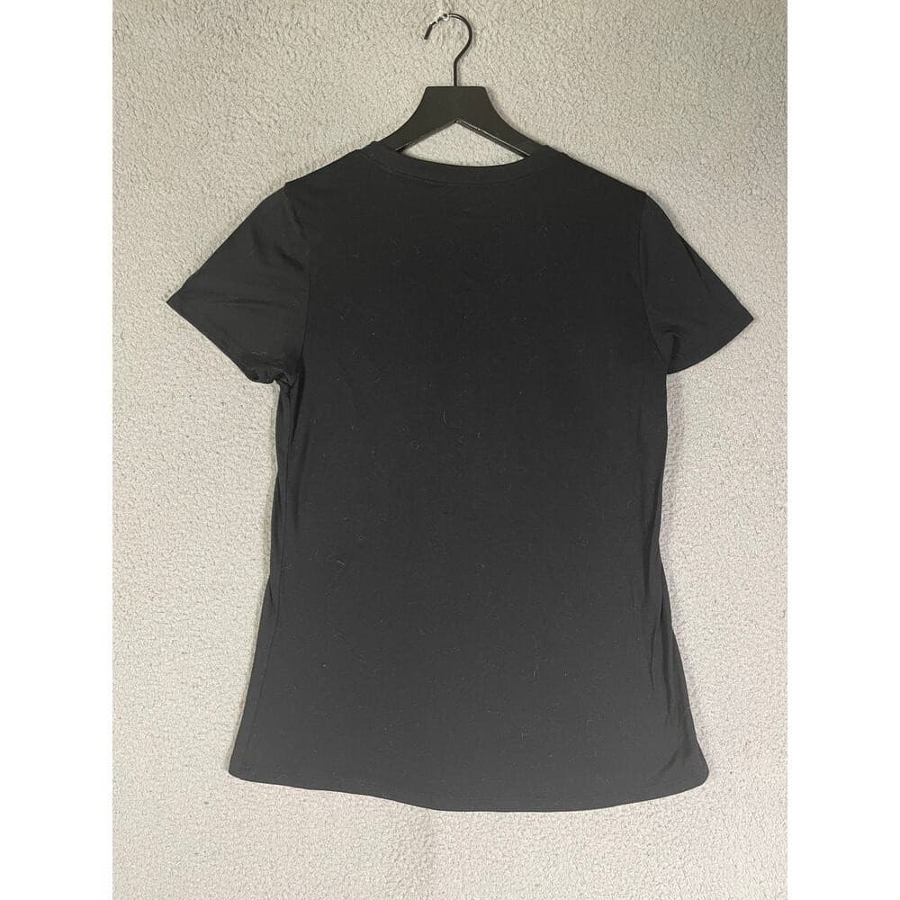 Disney Mickey Mouse Womens L Black T Shirt Silver Graphic Tee - Thumbnail 4