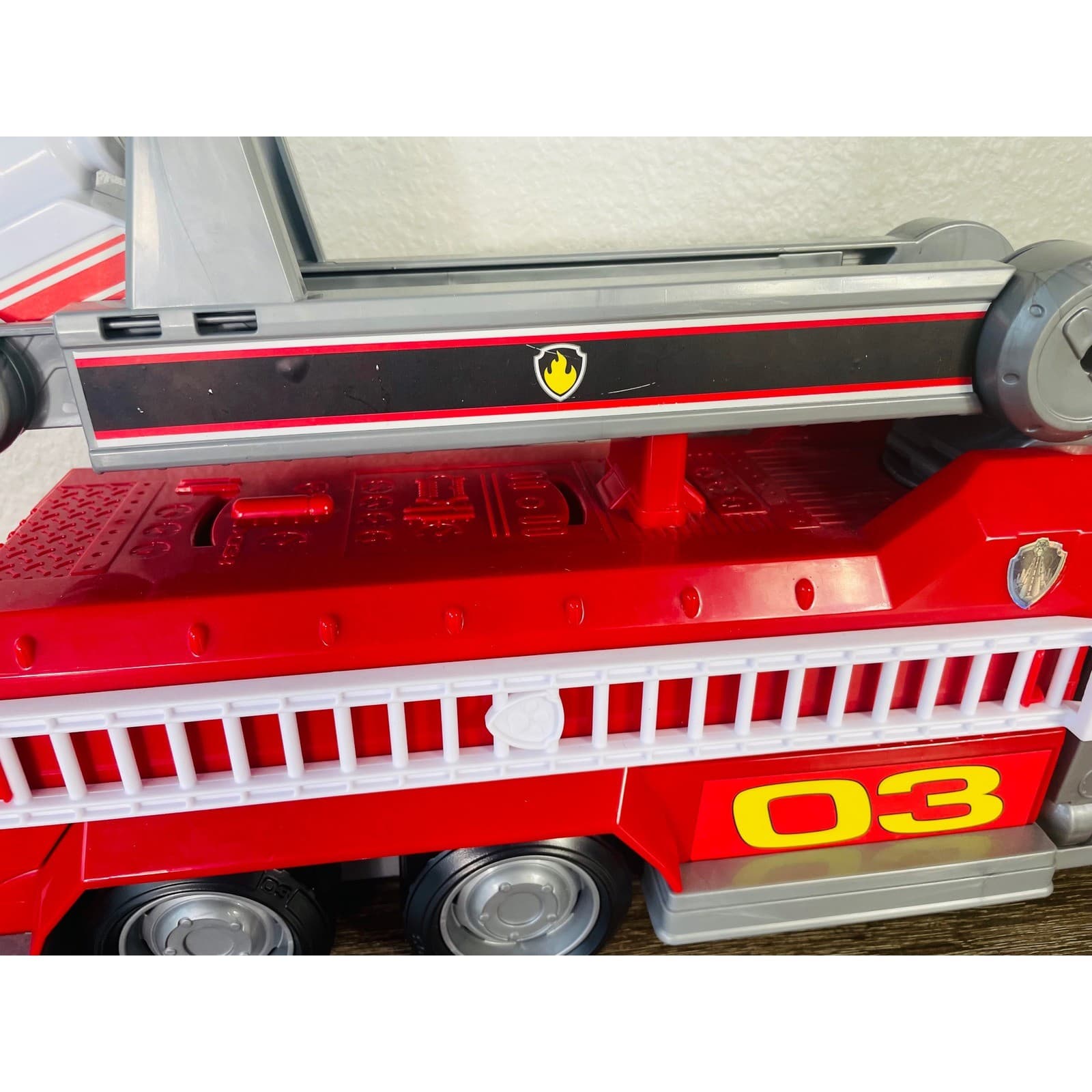 Paw Patrol Fire Truck 03 Ladder Rescue Vehicle Toy Red Marshall Engine - Thumbnail 8