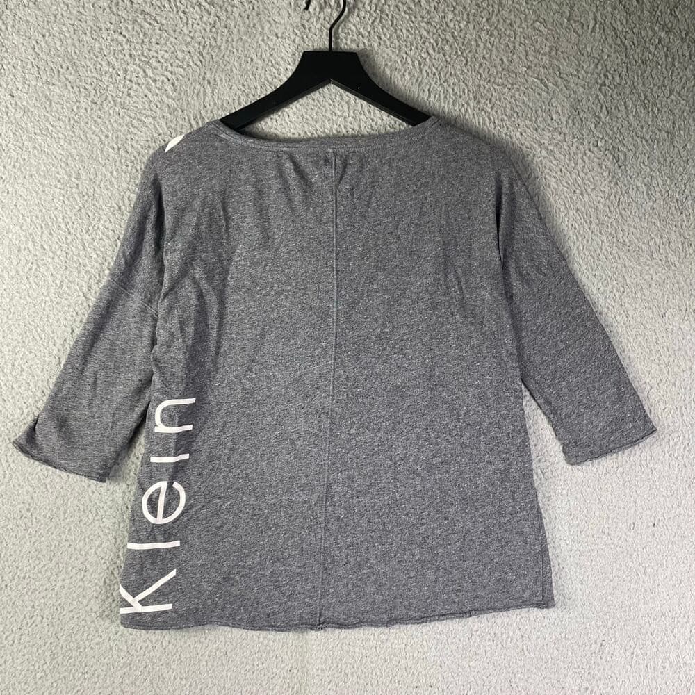 Calvin Klein Performance Womens M Gray Heathered Dolman 3/4 Sleeve Athletic Top - Thumbnail 5