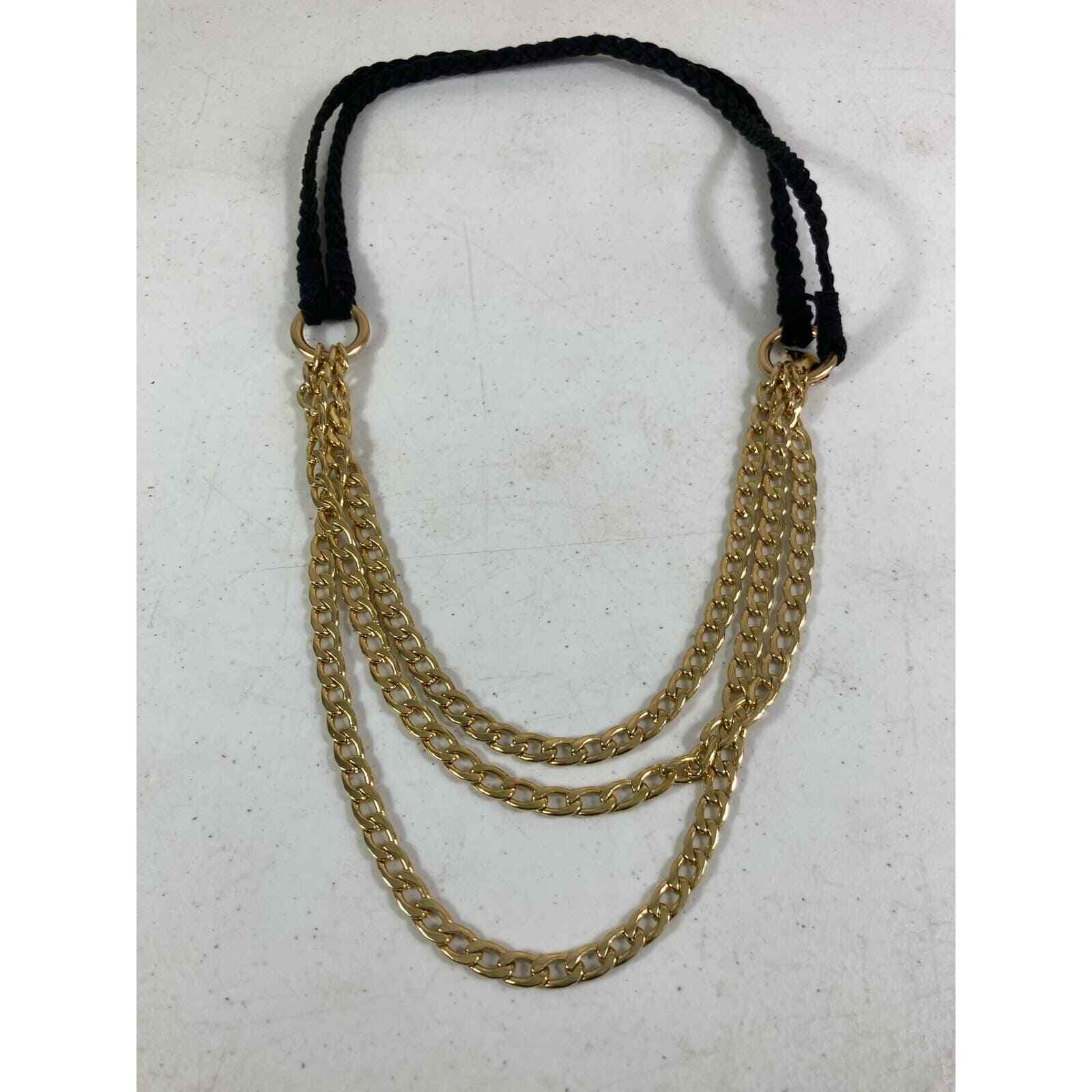 Womens Bohemian Chunky Chain Necklace Bold Gold Statement Costume Jewelry - Thumbnail 3