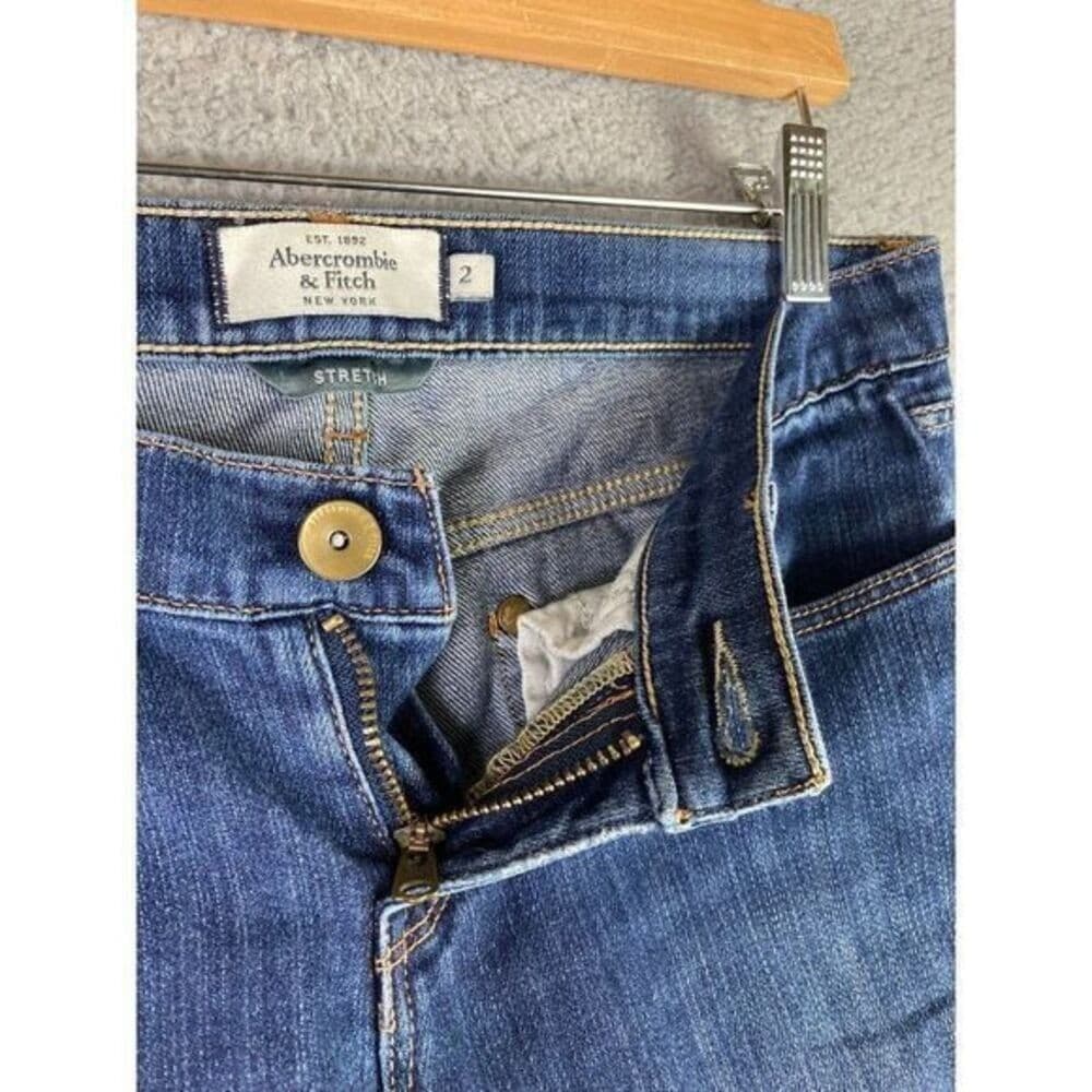 Abercrombie & Fitch Womens Distressed Skinny Stretch Jeans Blue Denim Size 2 - Thumbnail 9