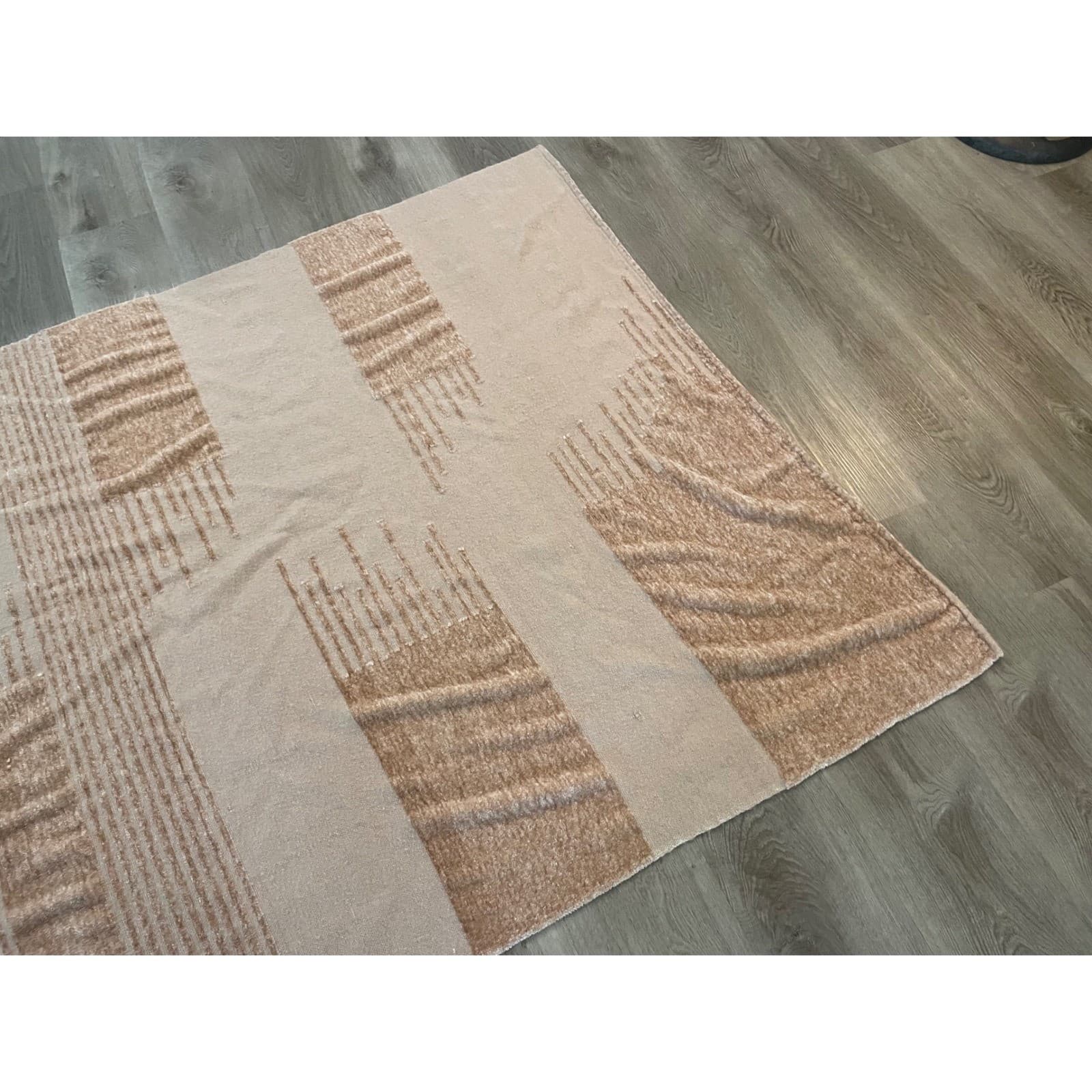 Anthropologie Throw Blanket Blush Pink Terracotta Geometric Textured Modern Home - Thumbnail 6