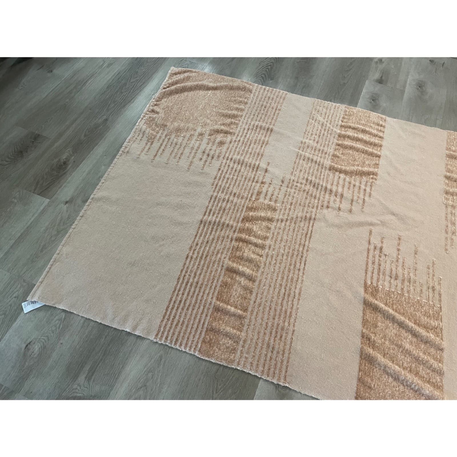 Anthropologie Throw Blanket Blush Pink Terracotta Geometric Textured Modern Home - Thumbnail 5
