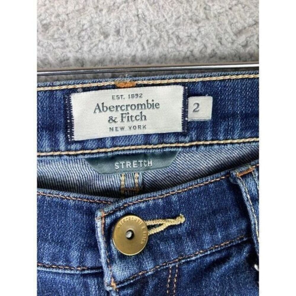 Abercrombie & Fitch Womens Distressed Skinny Stretch Jeans Blue Denim Size 2 - Thumbnail 5