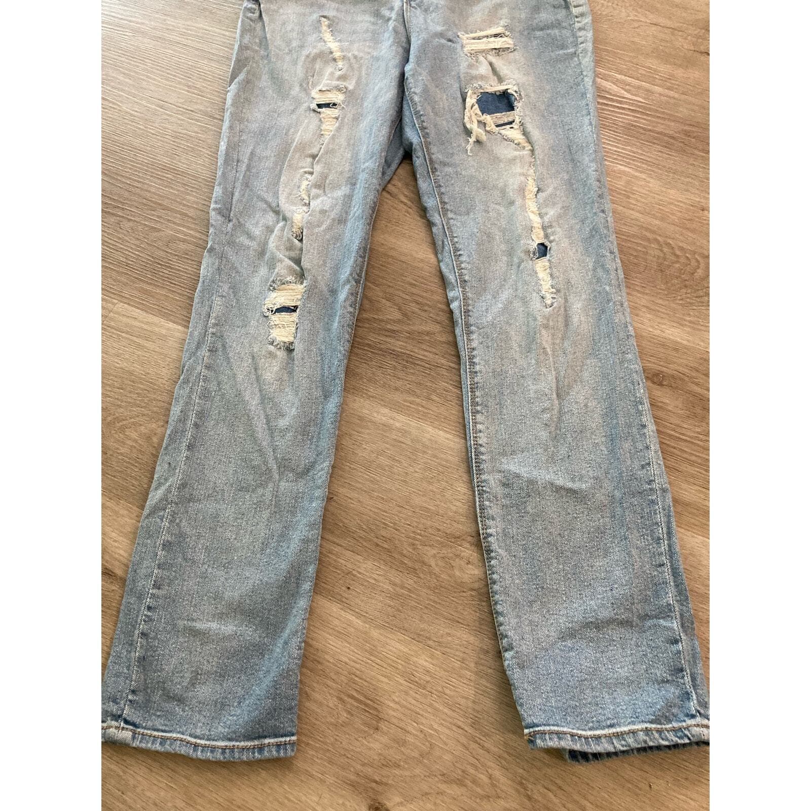 Women’s Daisy Kate Distressed Ripped Blue Jeans Size 13 Straight Leg Denim - Thumbnail 9