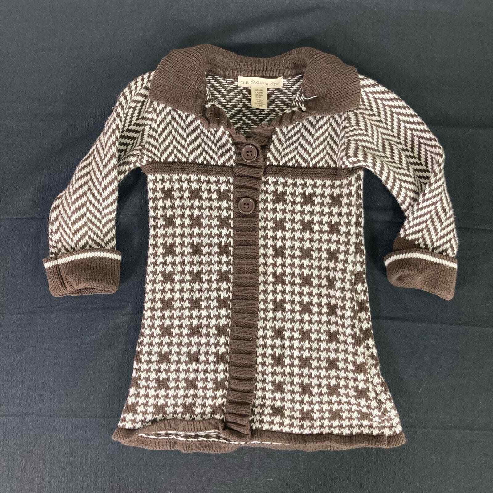 Baby Sweater Dress 24 Months Infant Girl Brown Knit Winter Outfit Warm Clothes - Thumbnail 6