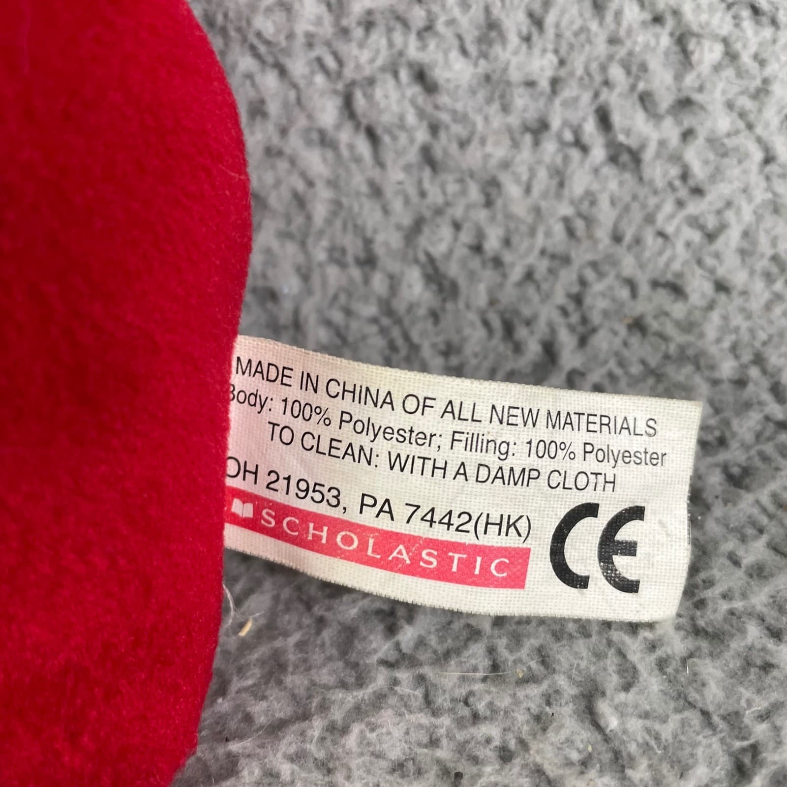 Vintage 2000 Clifford Big Red Dog Plush Scholastic Stuffed Animal Toy Used - Thumbnail 4