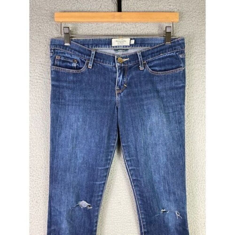 Abercrombie & Fitch Womens Distressed Skinny Stretch Jeans Blue Denim Size 2 - Thumbnail 6