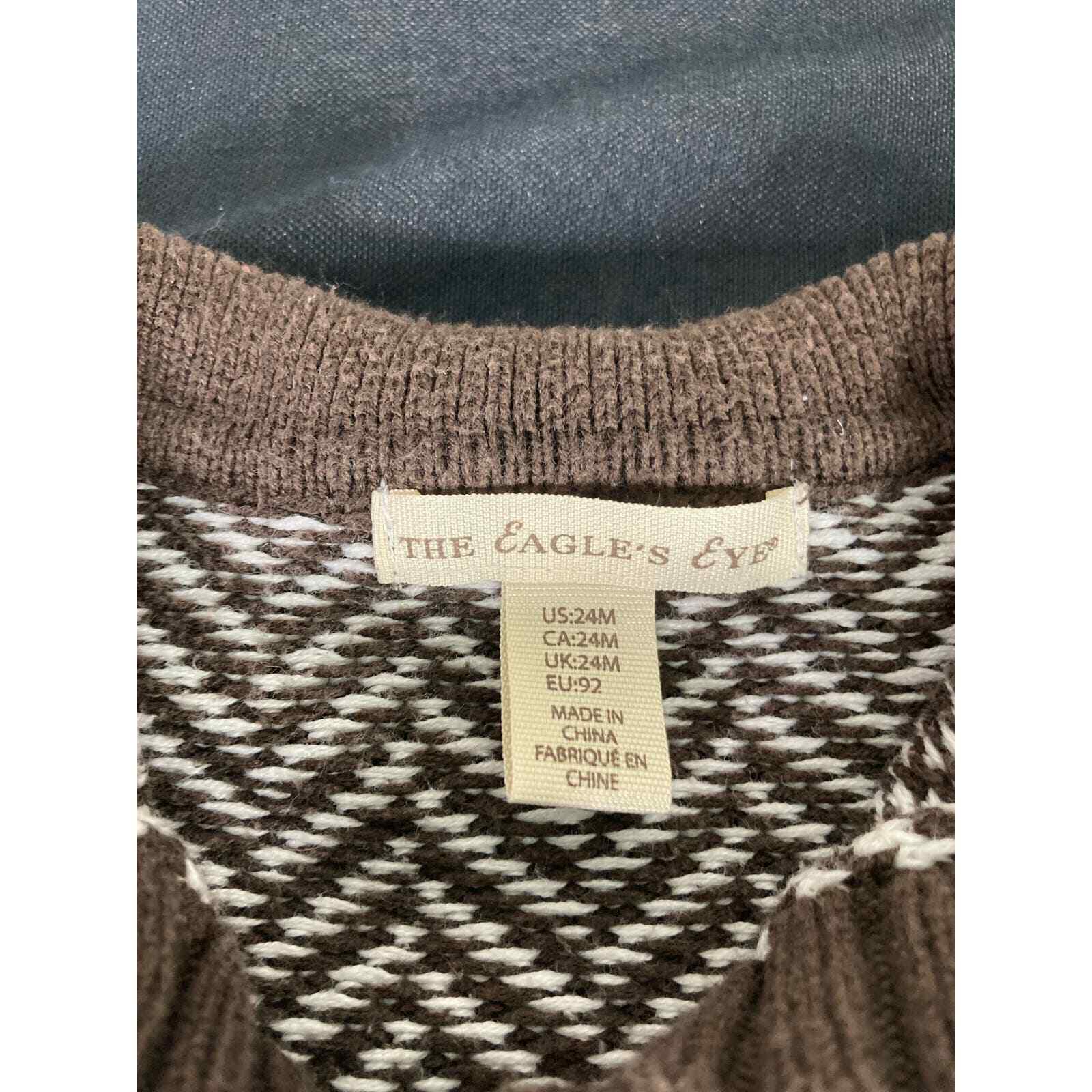 Baby Sweater Dress 24 Months Infant Girl Brown Knit Winter Outfit Warm Clothes - Thumbnail 3